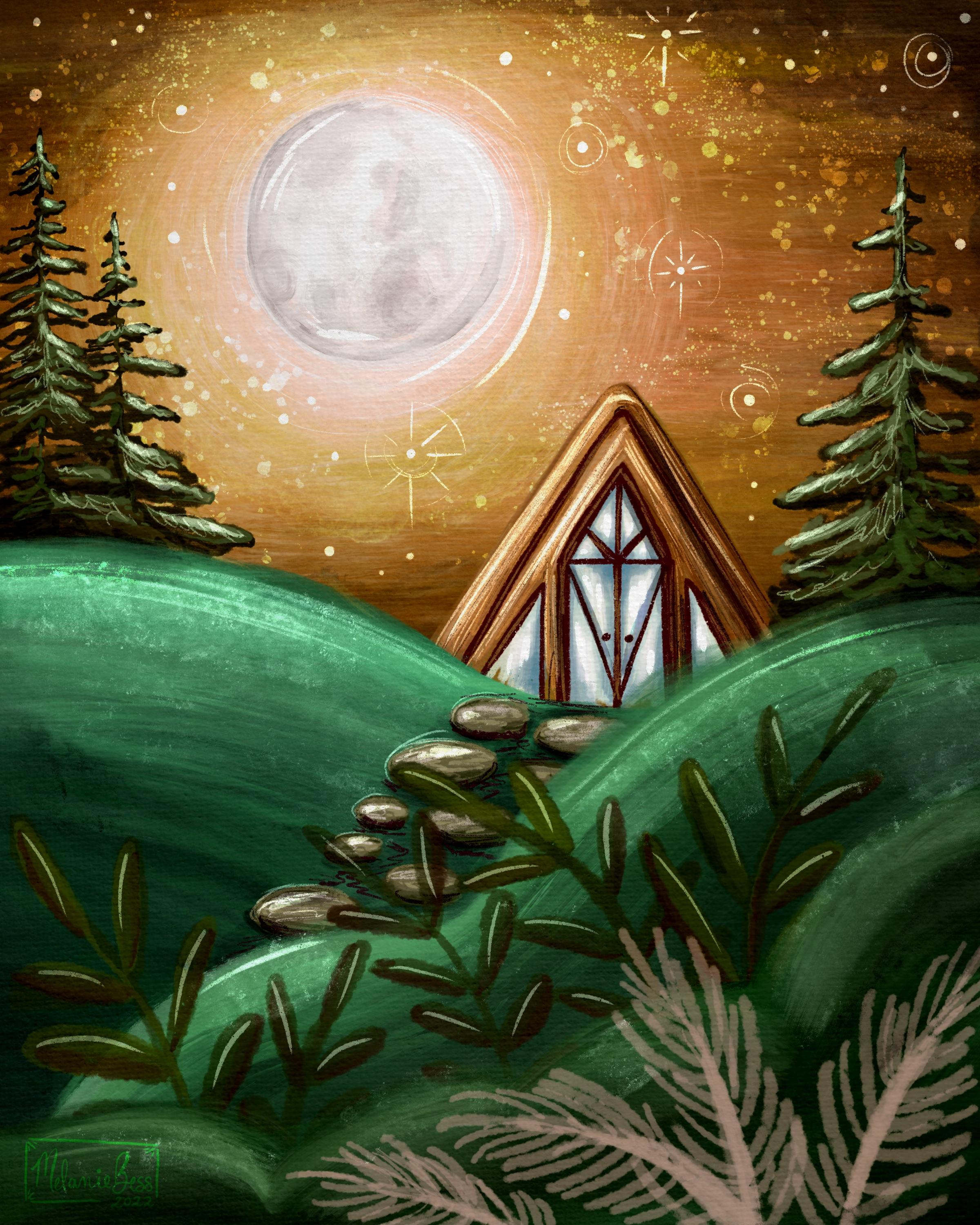 Painting in Procreate Paint A Whimsical Woodland Cabin On Your iPad