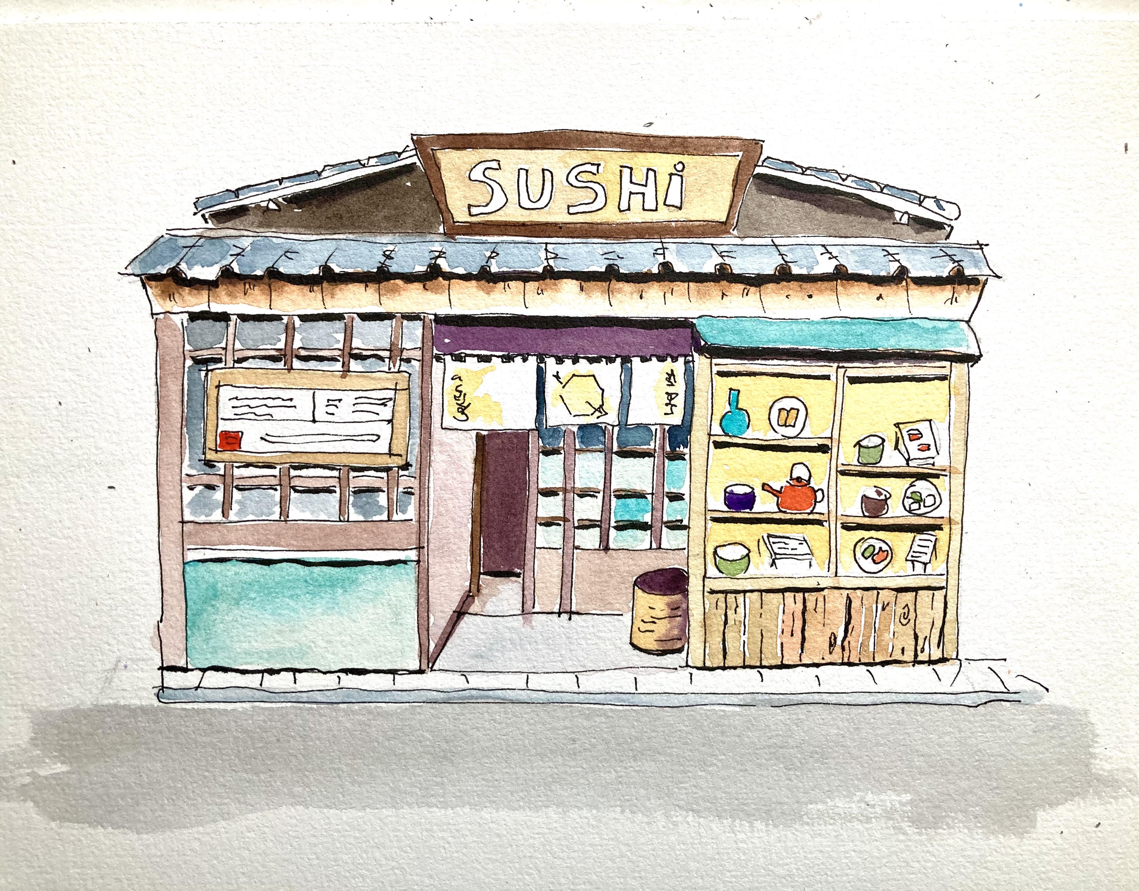 Introduction to Urban Sketching Watercolor Japanese Storefront