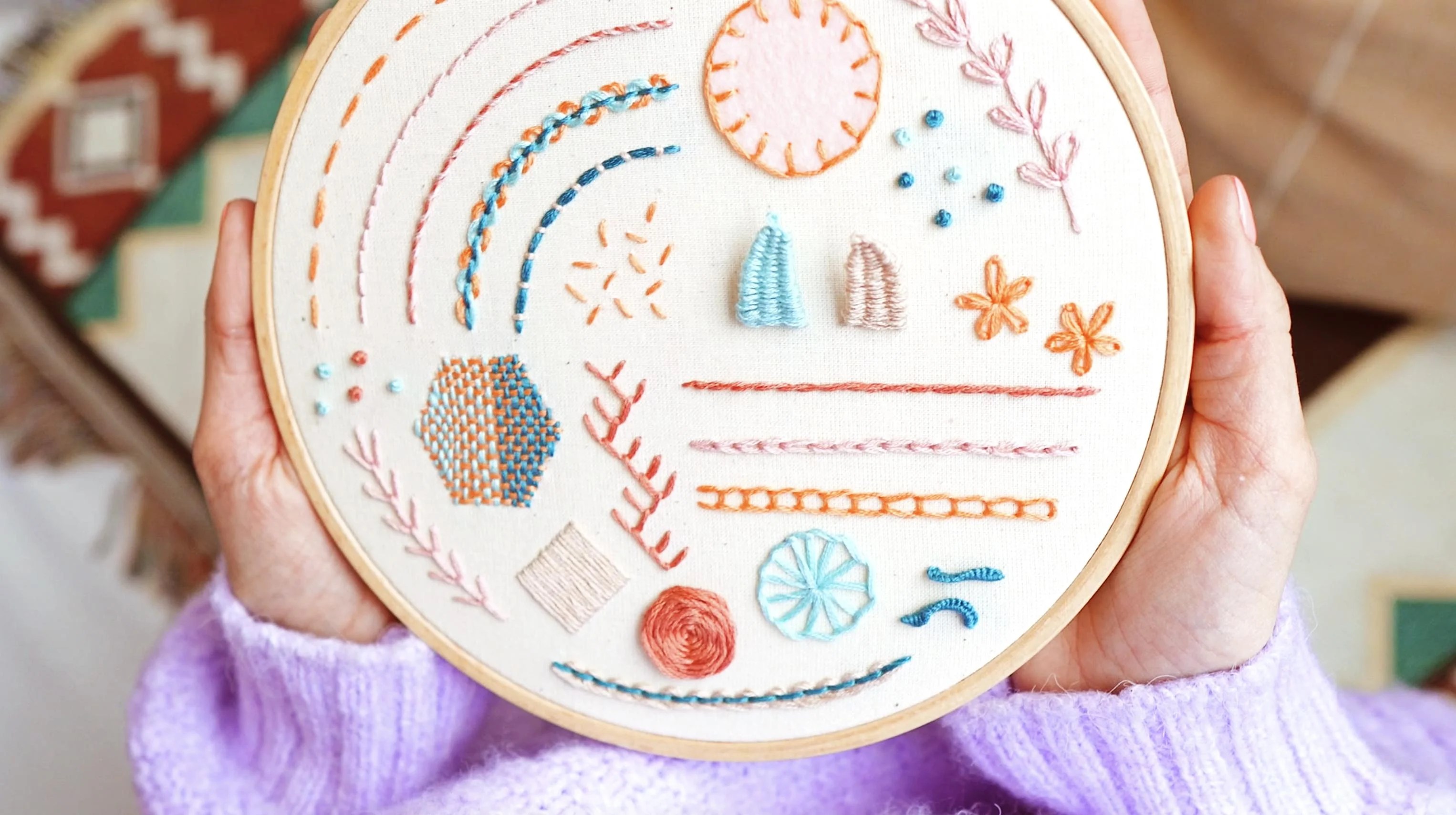 Modern Embroidery Beginner to Pro ( More than 20 stitches + Pattern
