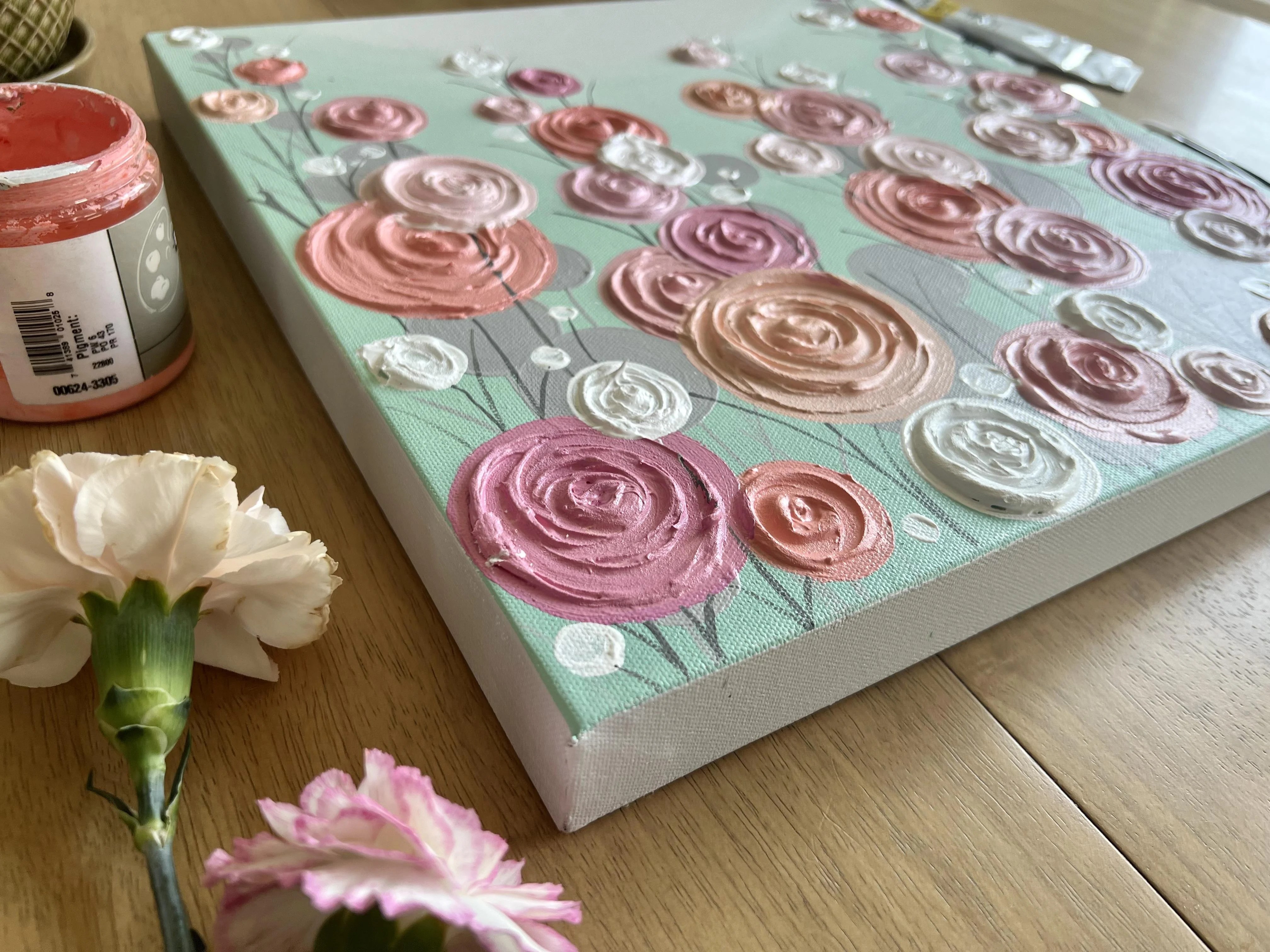 Modern Acrylic Painting Create an Abstract Spring Floral with Tons of