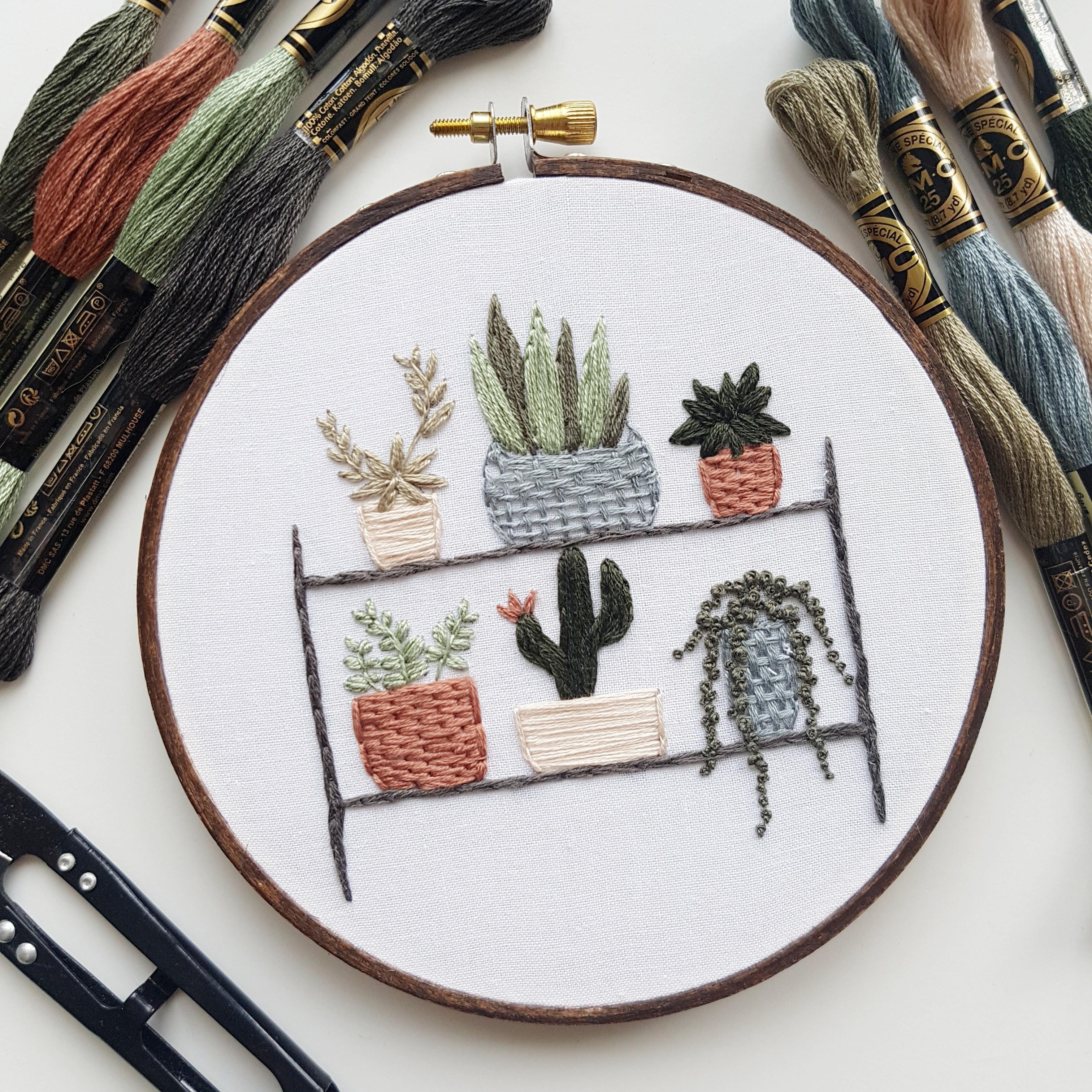 embroidery // plant shelf // succulent shelf Laura Gushue Skillshare
