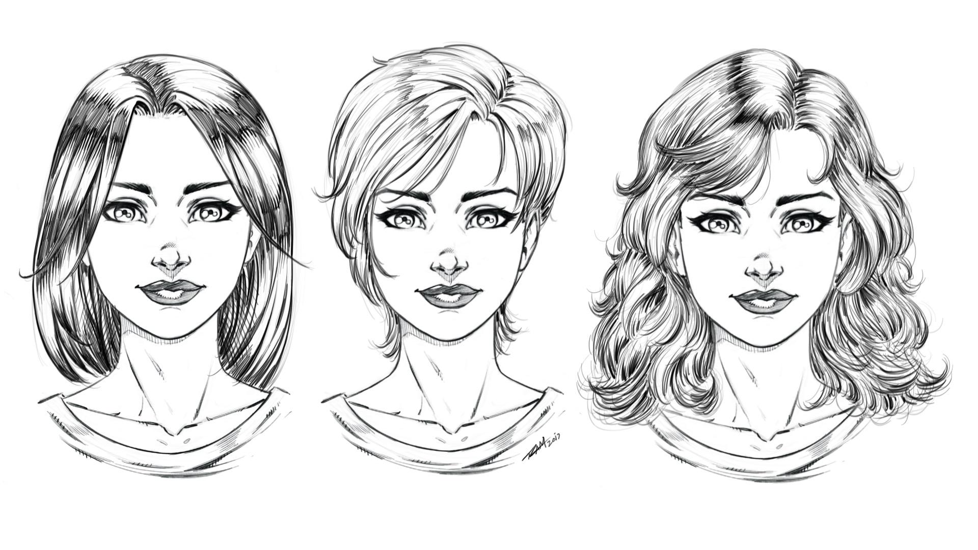 How to Draw Comic Style Hair 3 Ways Step by Step Robert Marzullo