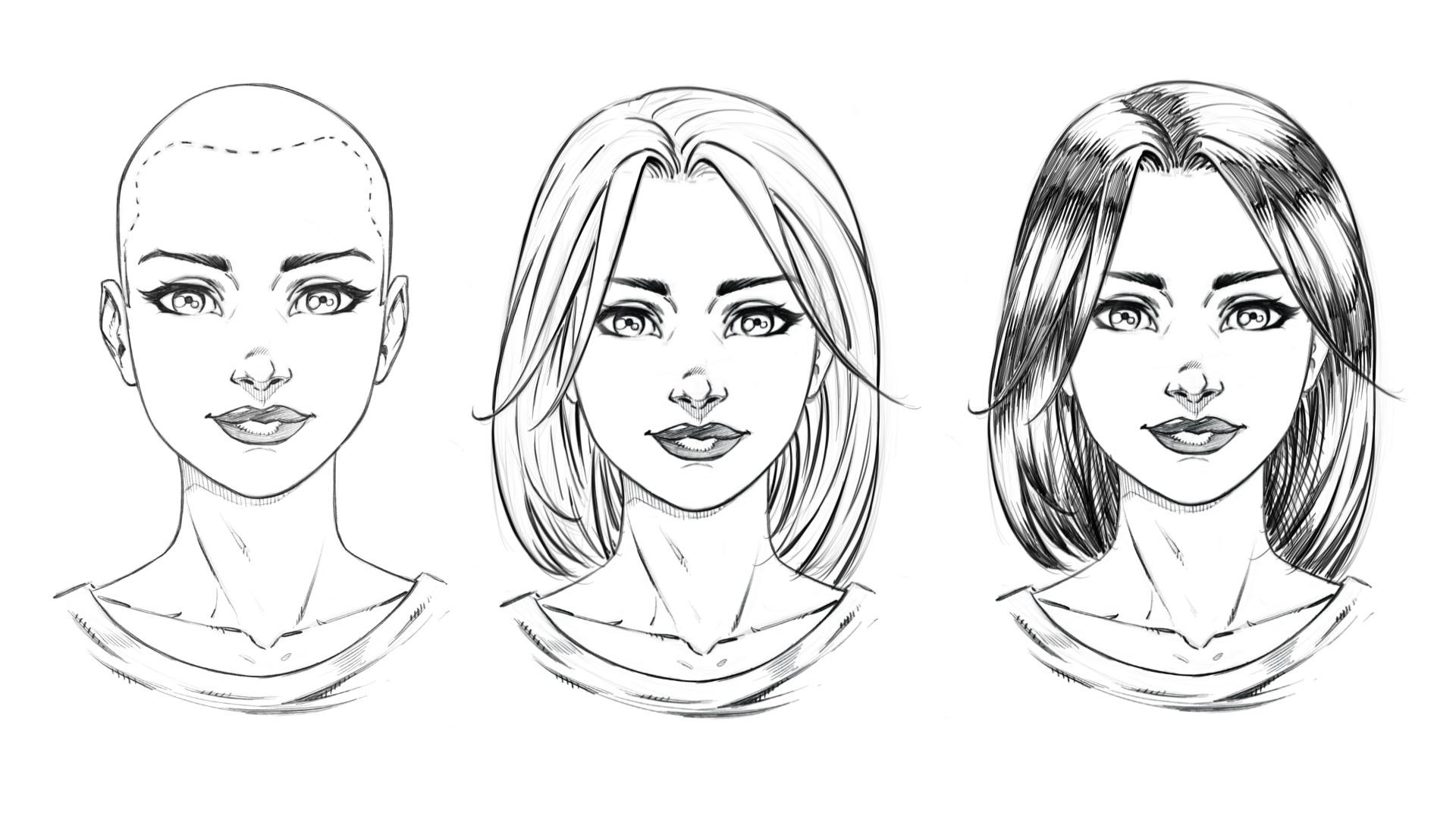 How to Draw Comic Style Hair 3 Ways Step by Step Robert Marzullo