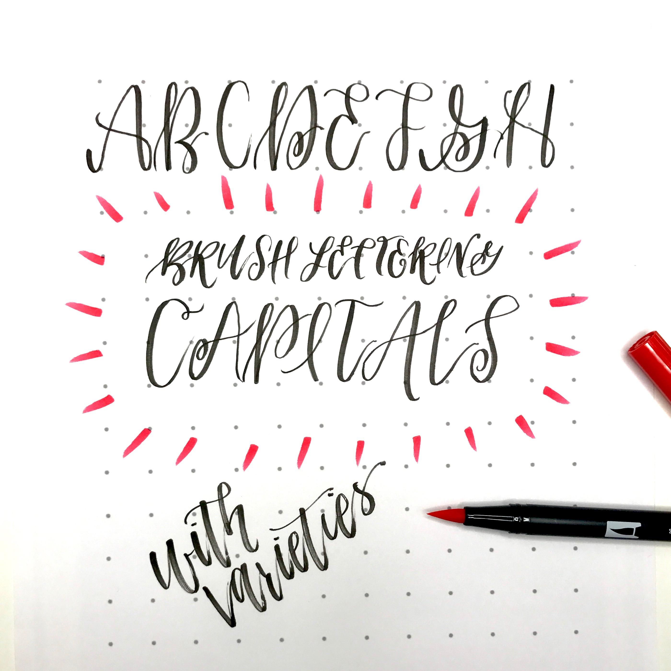 Brush Lettering Capital Letters 6D4