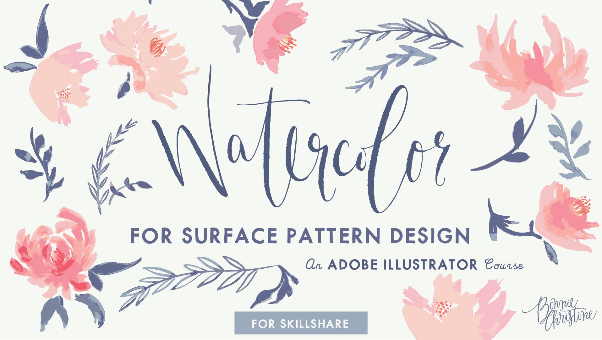Watercolor for Surface Pattern Design Working with Adobe Illustrator