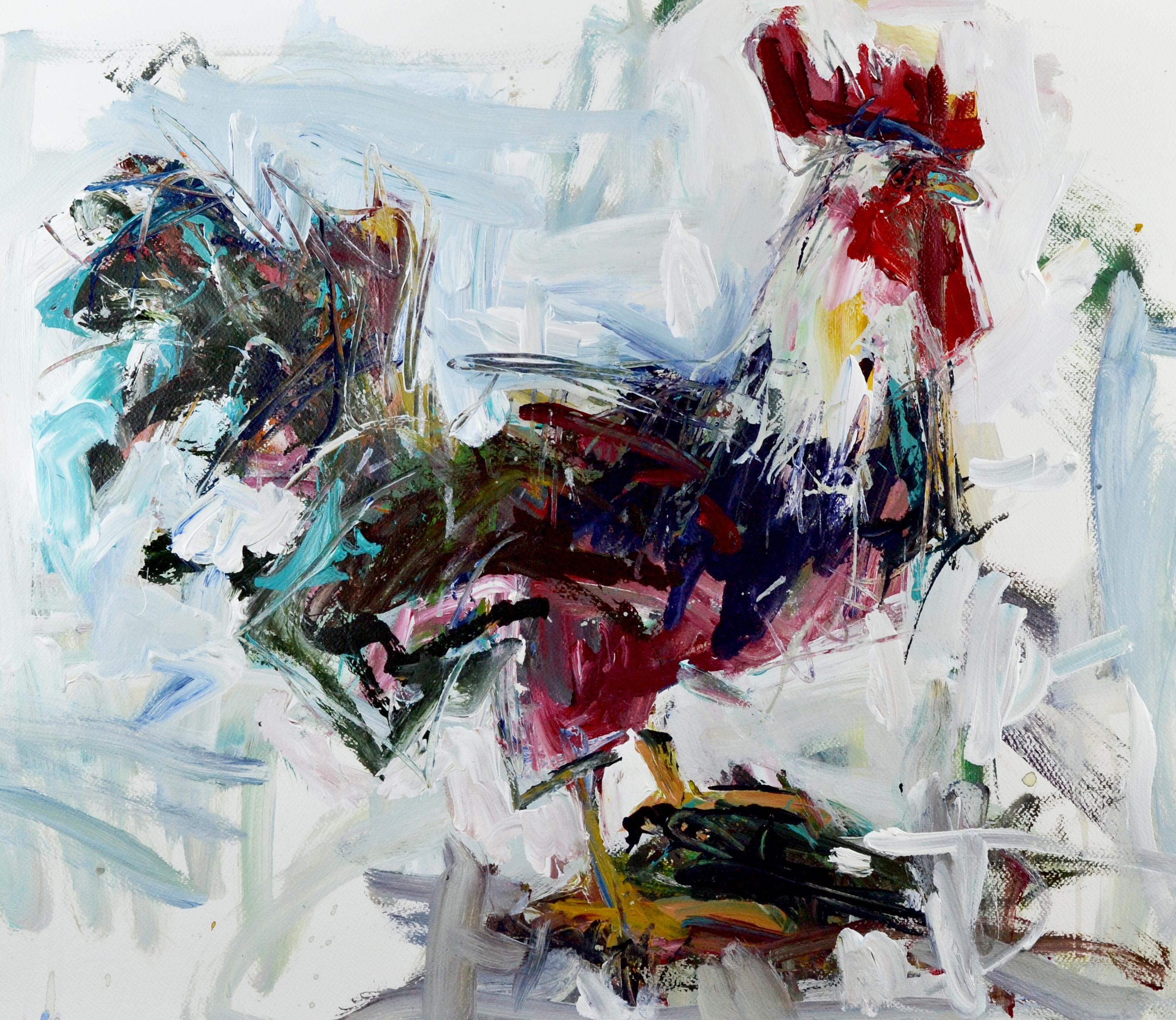 Paint Roosters With Acrylics From Charcoal To Finished Painting