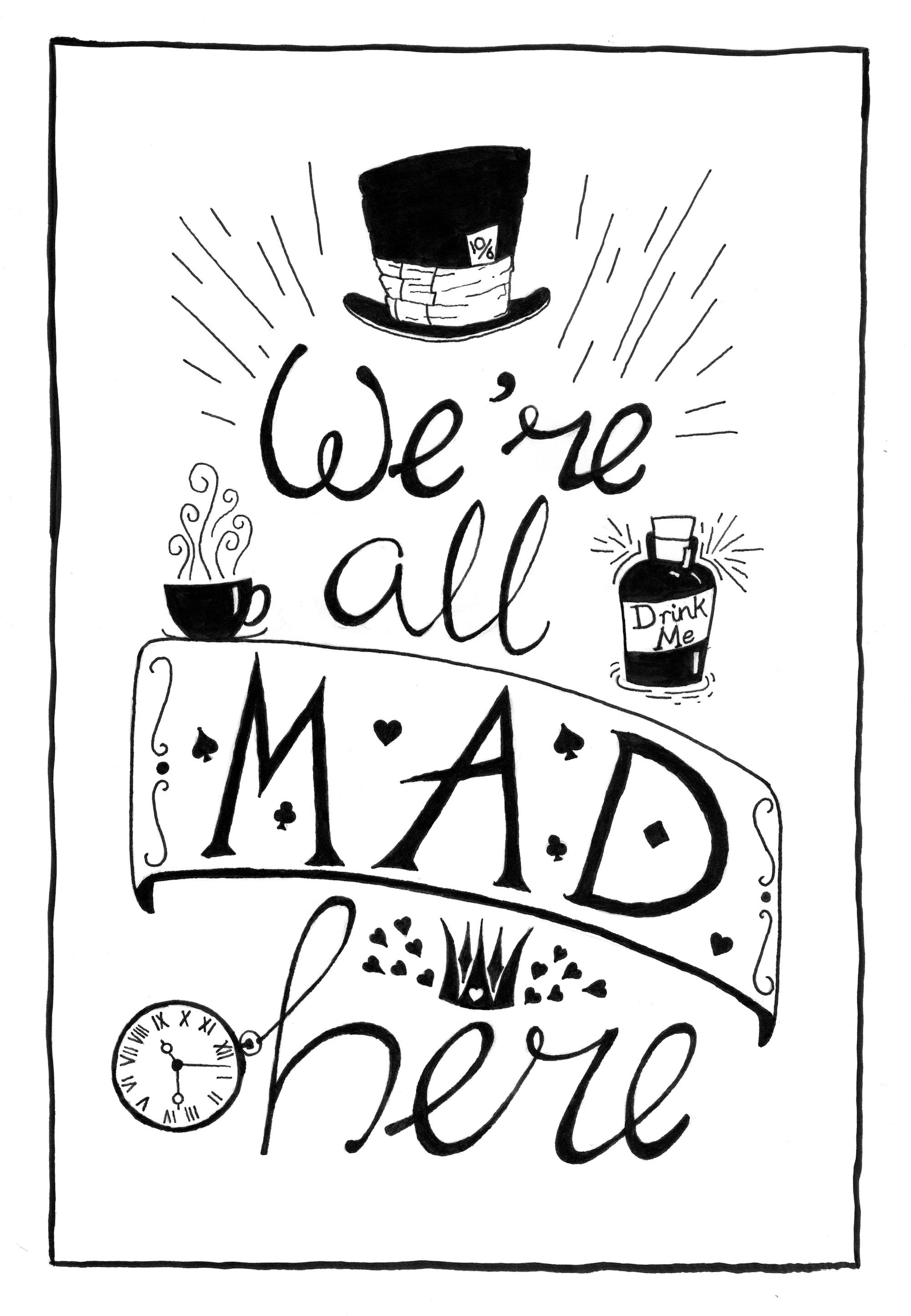Coloring and Drawing Alice In Wonderland Quotes Coloring Pages