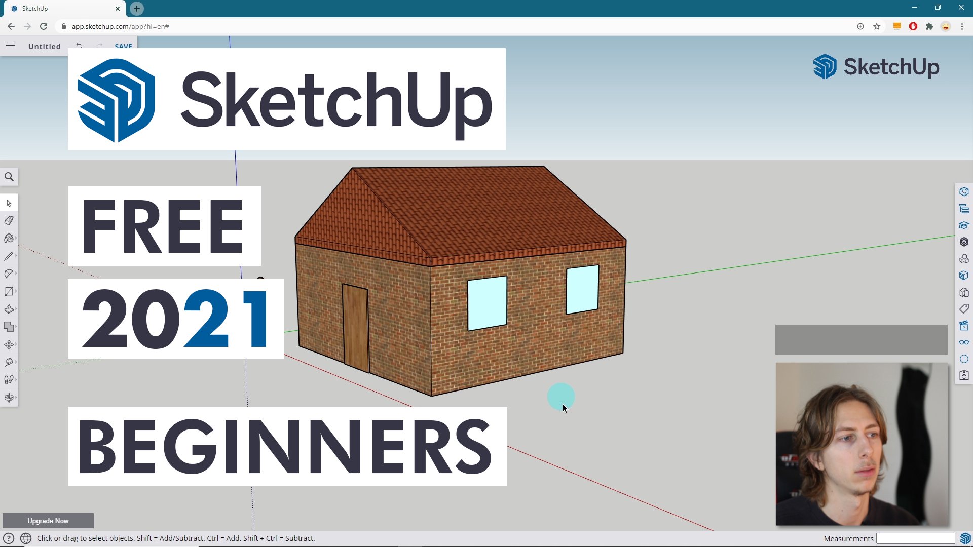 Sketchup 2021 Free Beginners 3D Modeling Lesson! In your