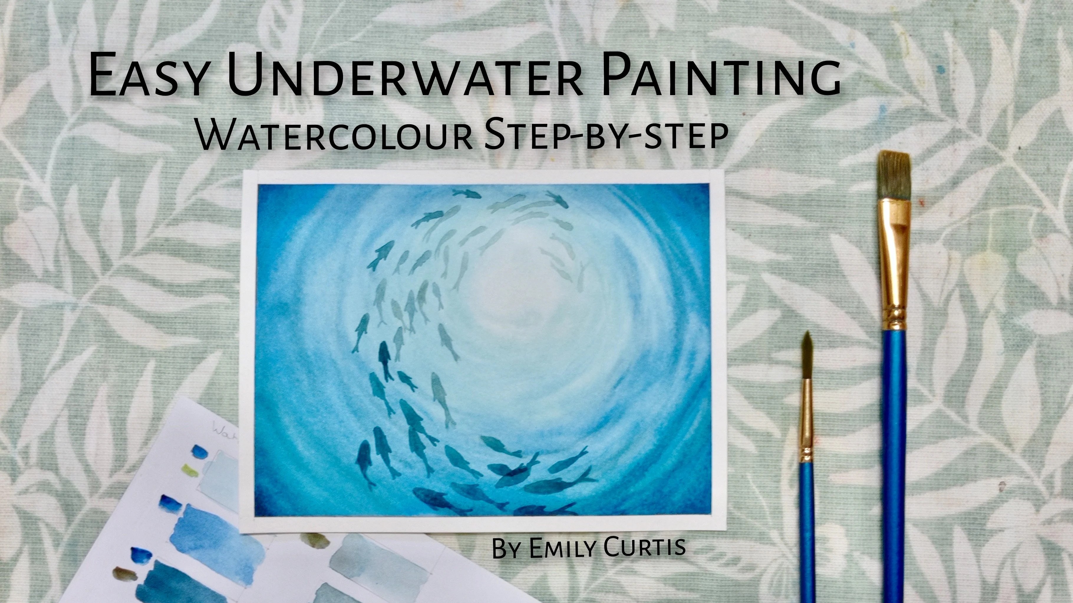 Underwater Sea Watercolour Painting (Long) Step by step Emily