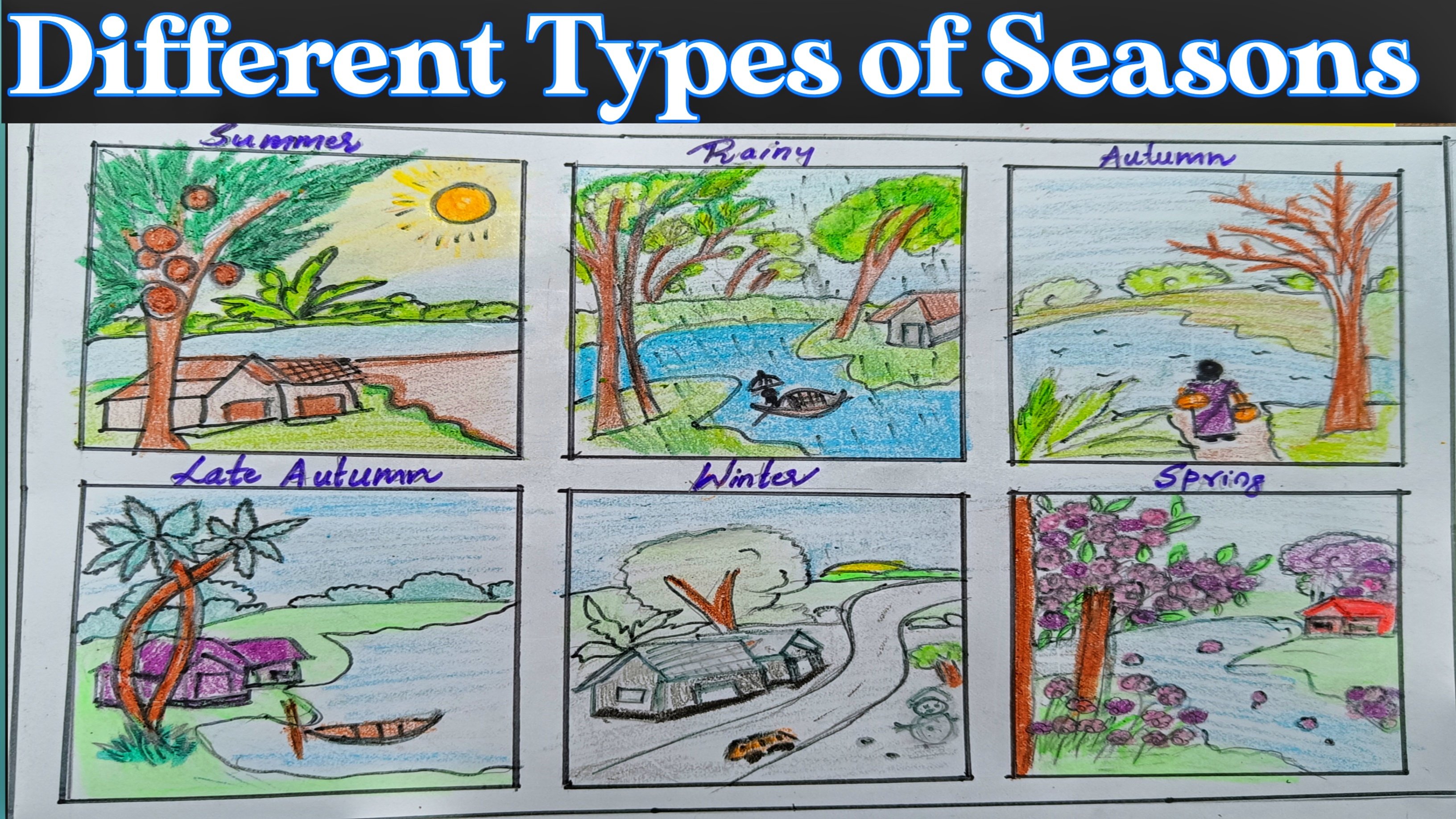 Colour Crayon Art Different types of Seasons Abul Hassan Skillshare