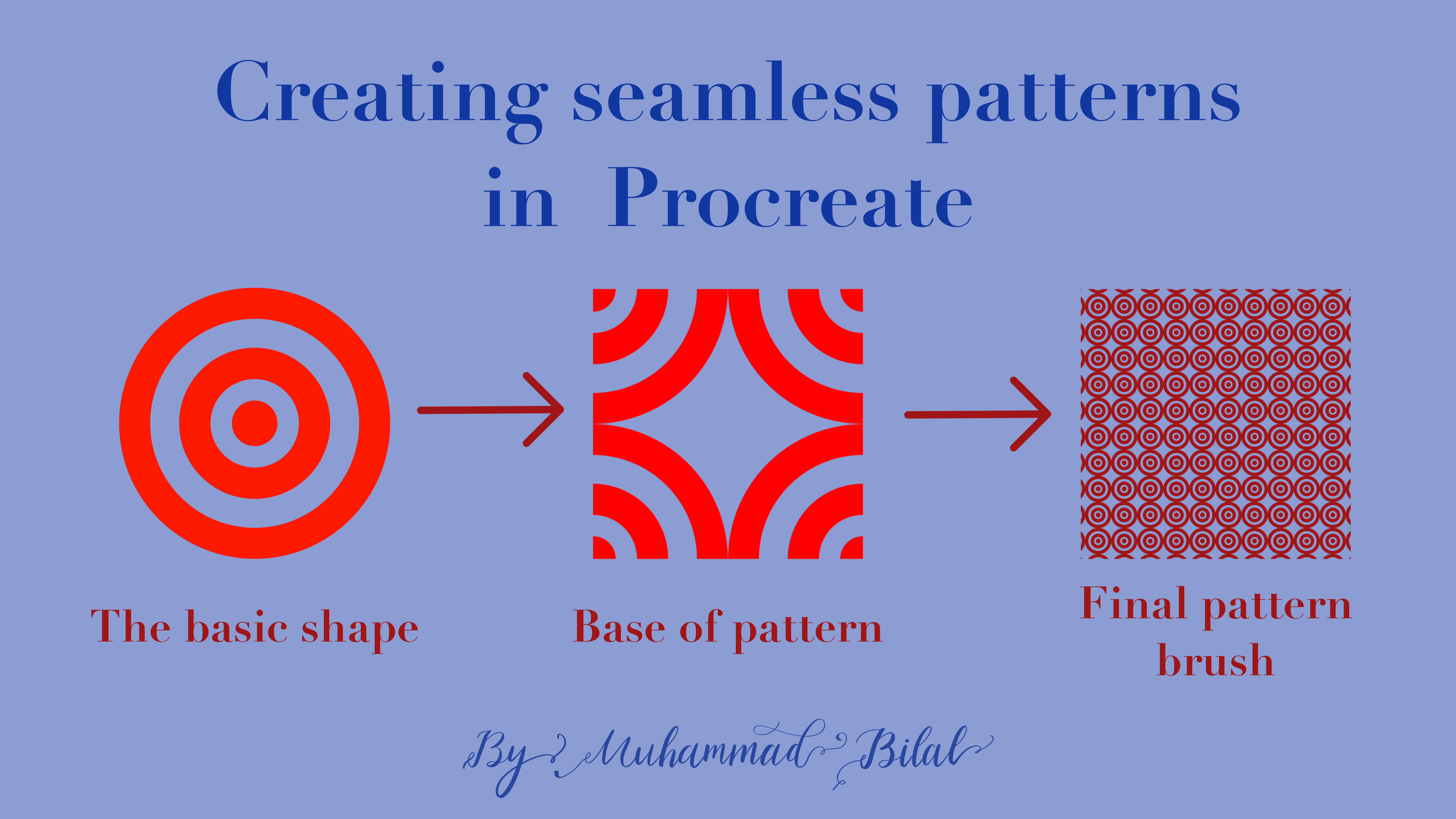 How to create seamless patterns in Procreate and turn them into a procreate brush Muhammad