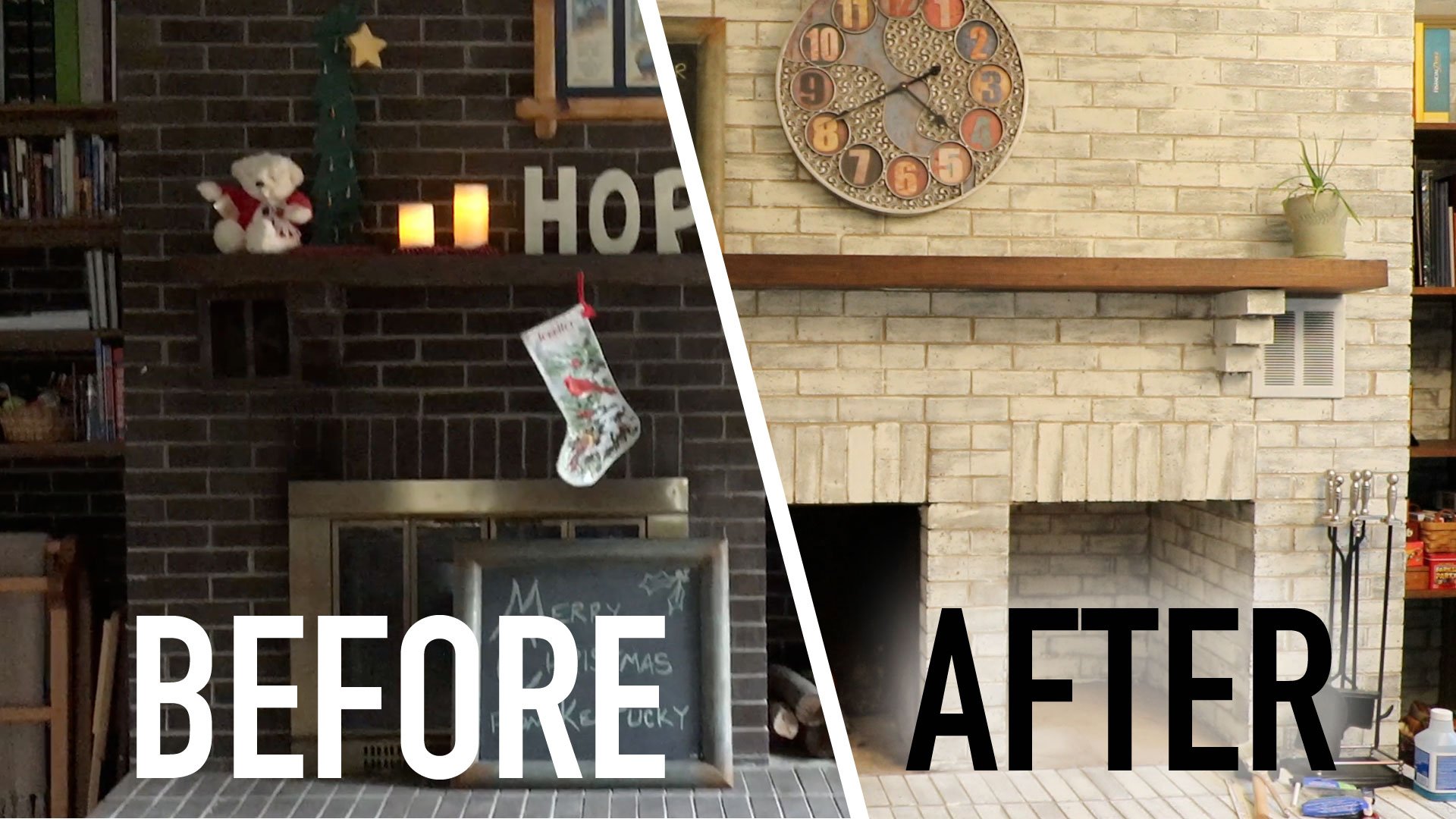 Sponge Painting Brick to Brighten and Freshen a Dark Brown Brick