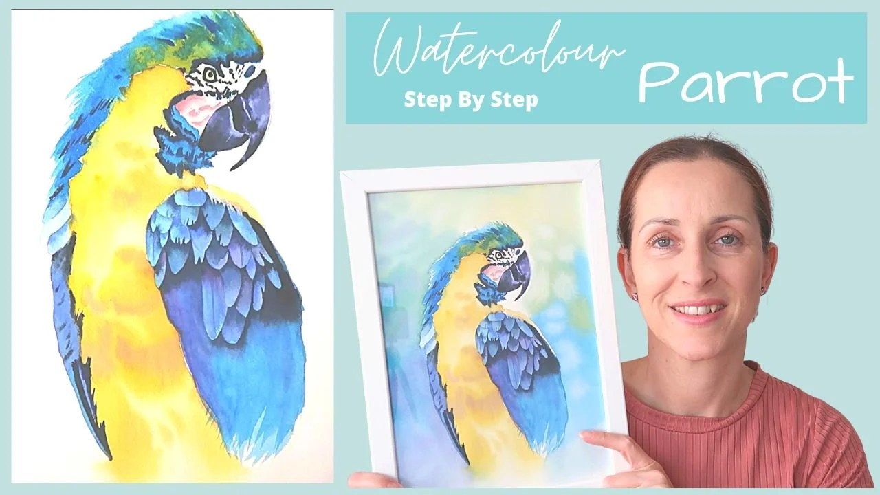 How To Paint A Parrot In Watercolour ; An Intermediate Watercolor