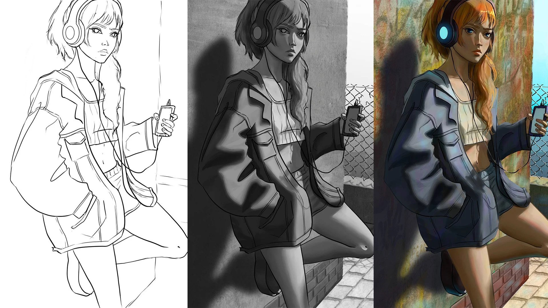 Paint With Values From Sketch To Grayscale To Colors (Clip Studio