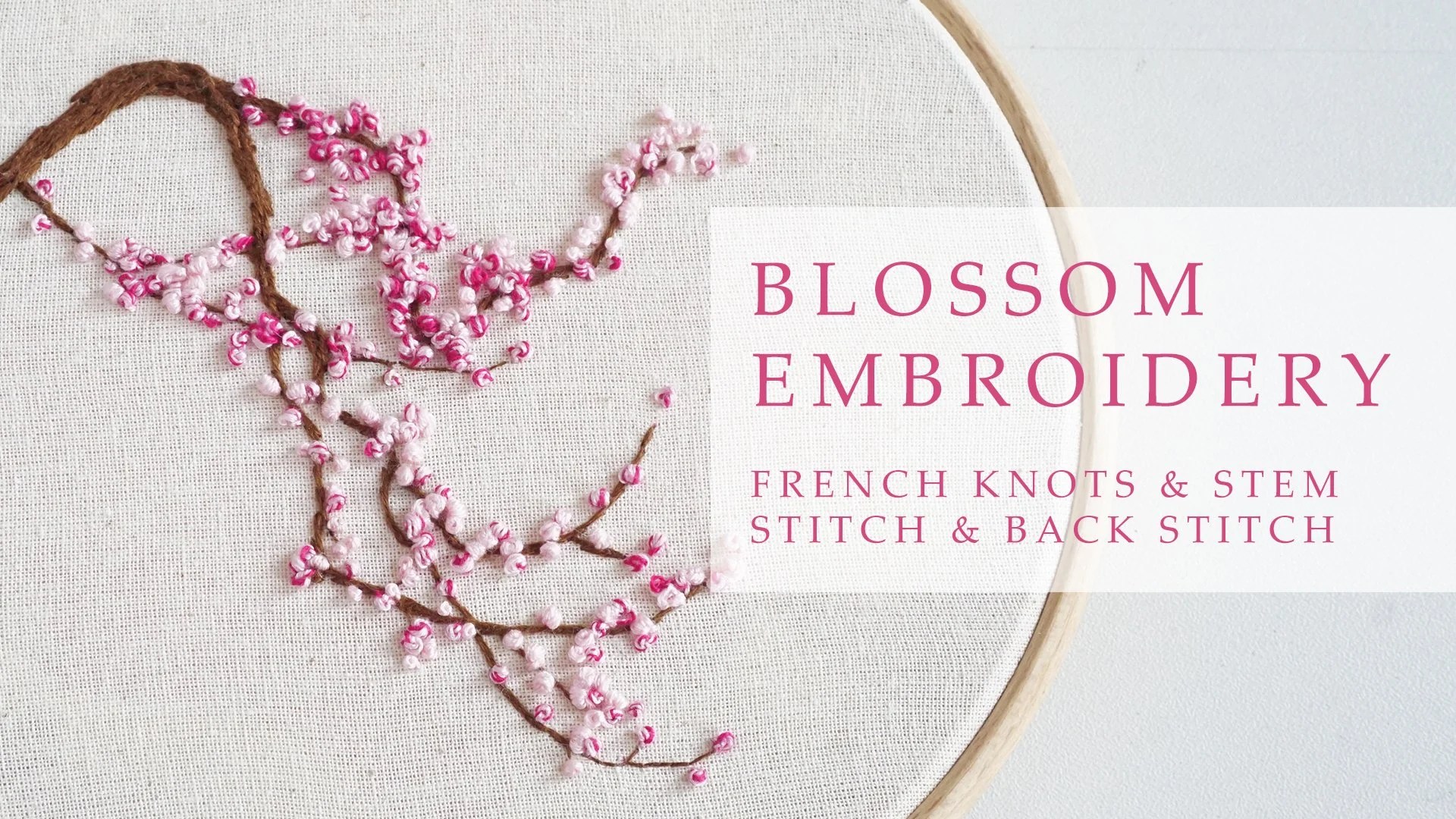 Blossom Embroidery Hoop Art Using The Back stitch & Stem Stitch