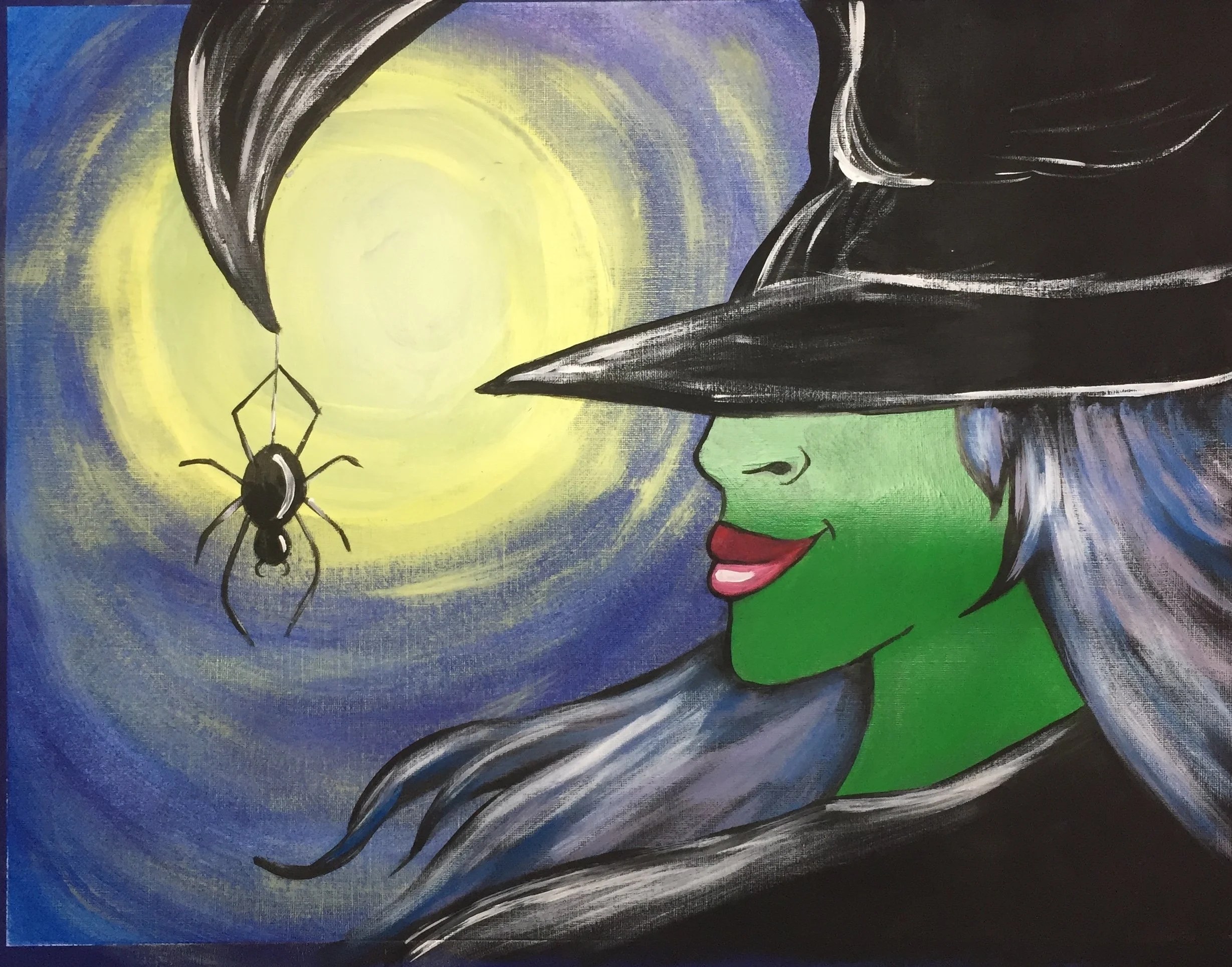 Halloween Wicked Witch Acrylic Painting Tutorial for Beginners Amanda