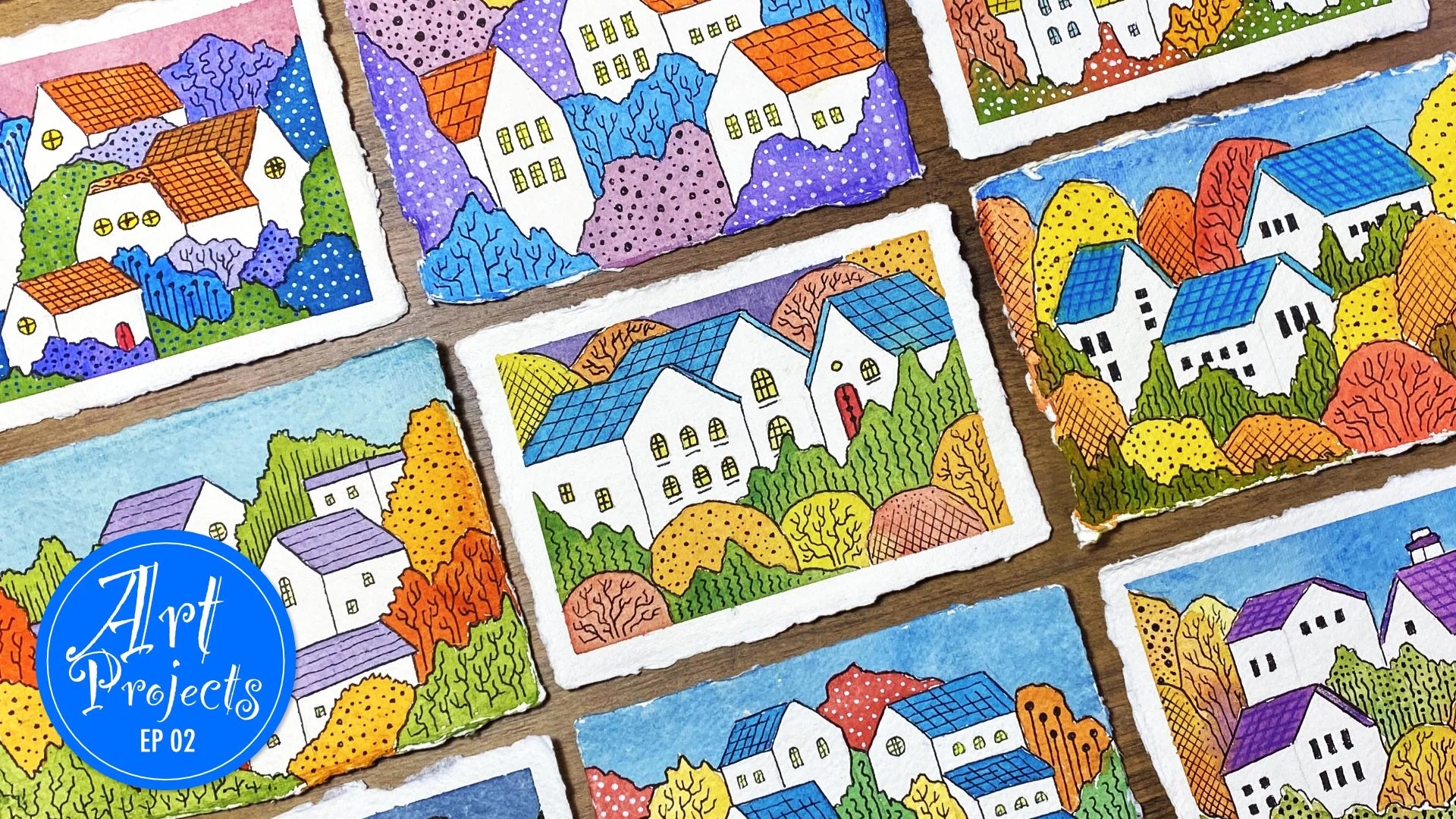 Watercolour Postcards on Khadi Paper Episode 2 Art Projects Series