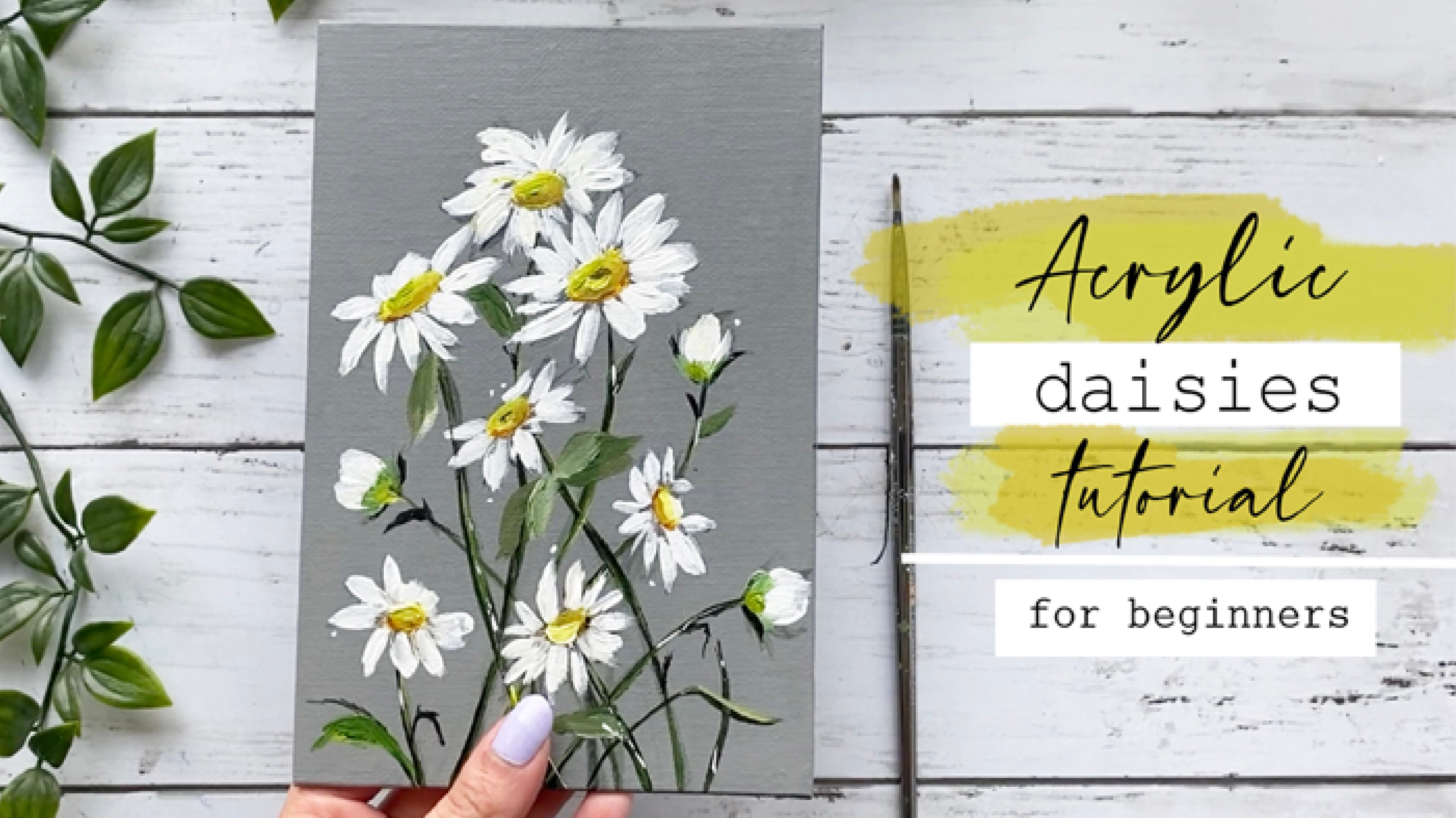 Learn to Paint Easy Daisies Acrylic Flower Painting For Beginners
