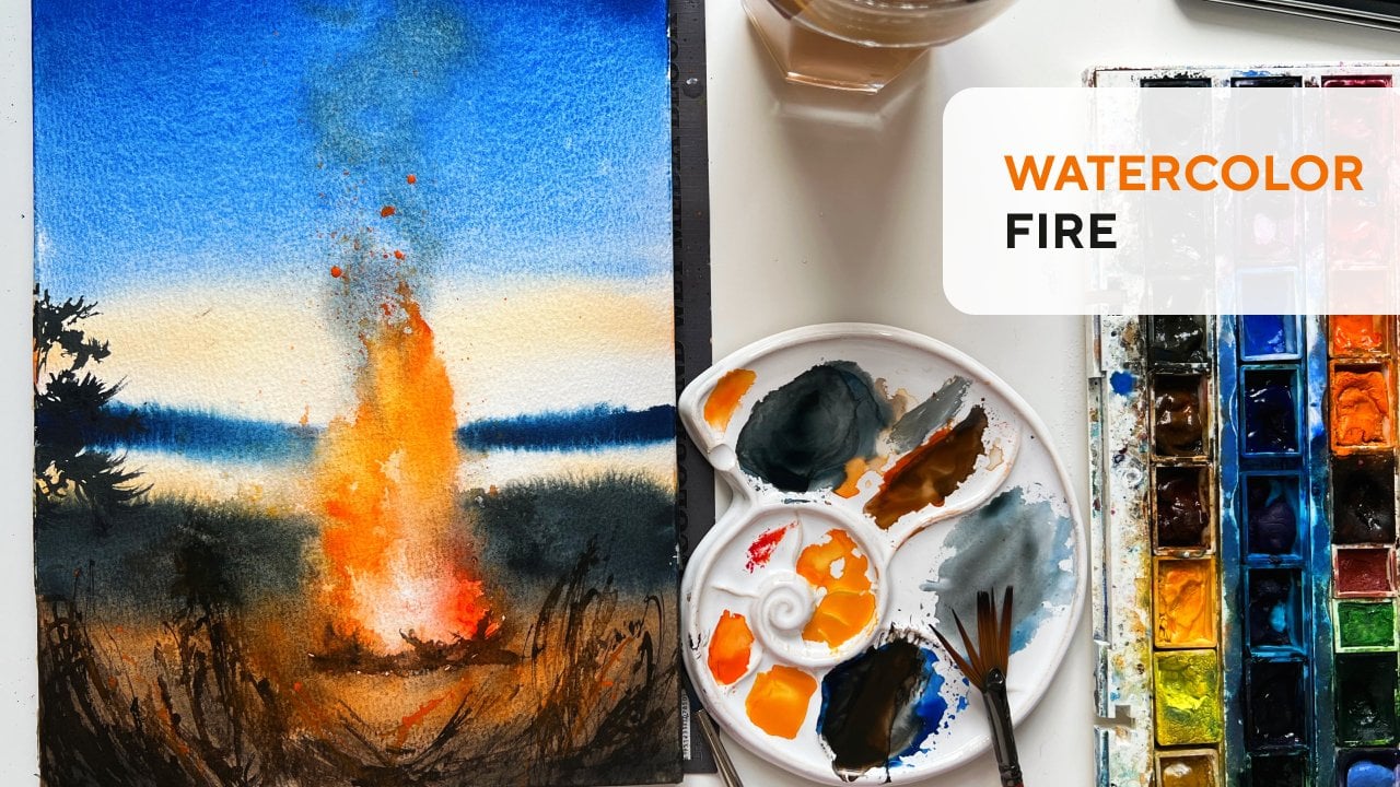 How to paint fire with watercolor Ekaterina Azeeva Skillshare
