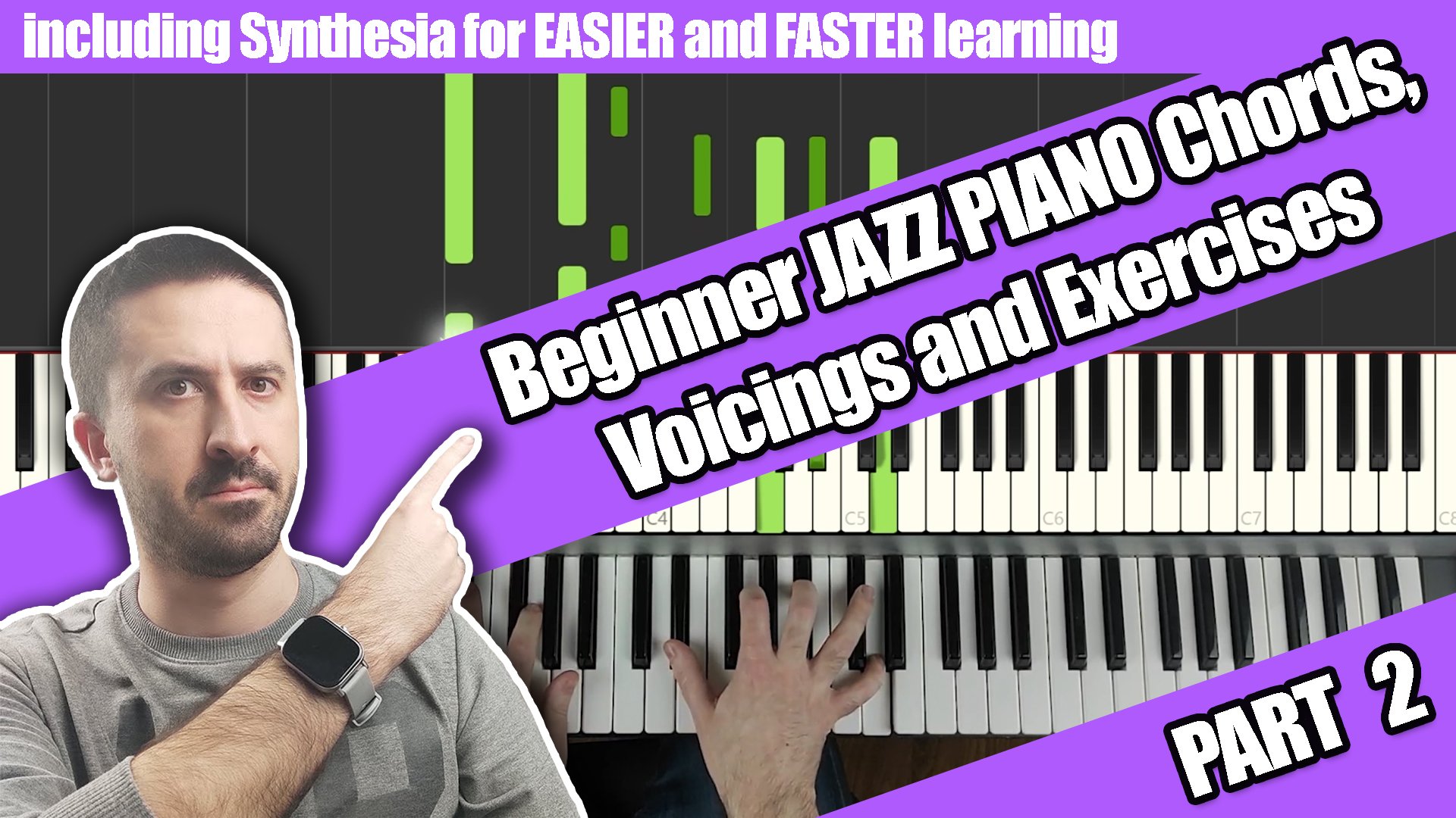 Beginner JAZZ PIANO Chords, Voicings and Exercises Course PART 2