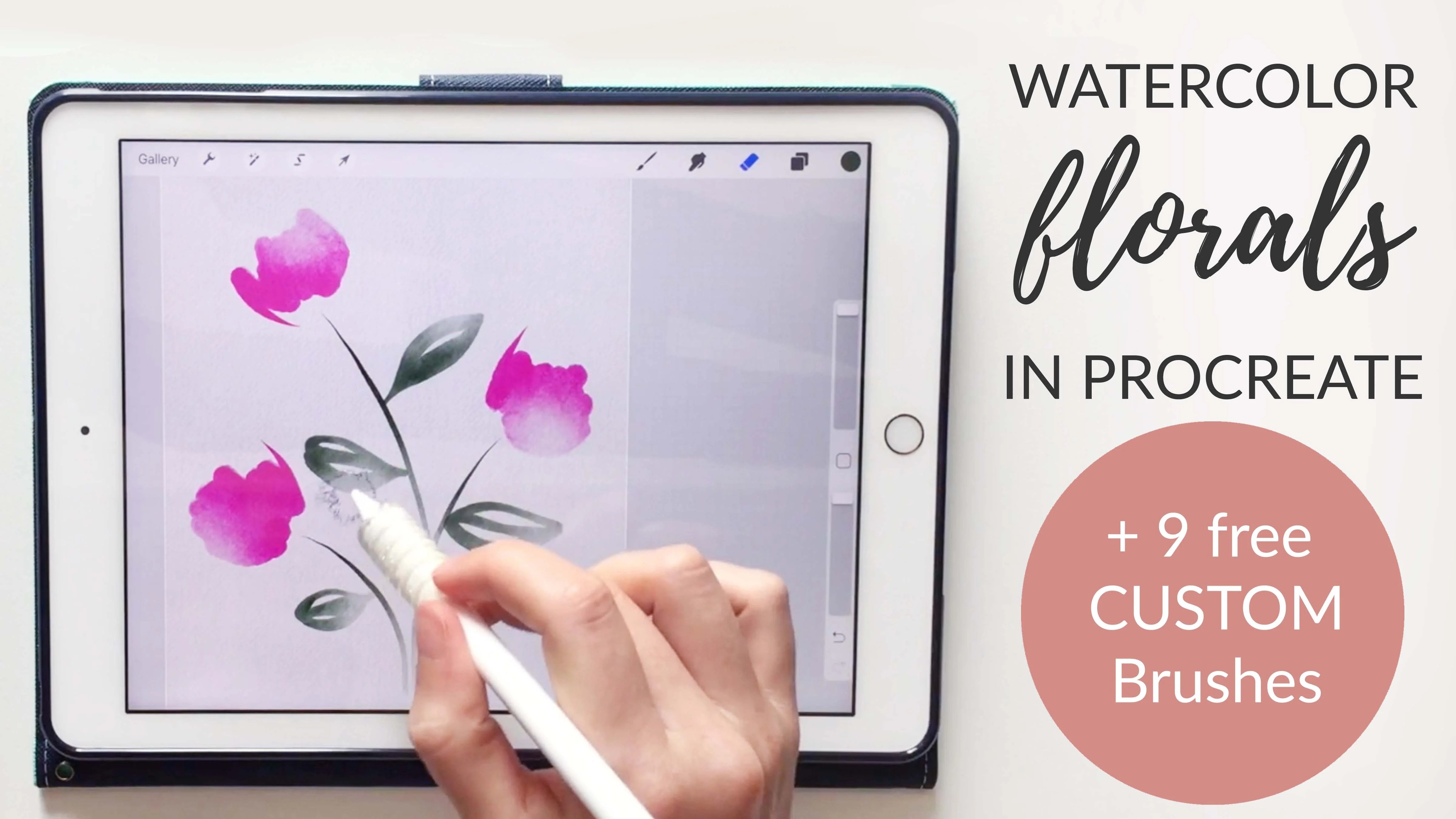 How to Paint Watercolor Florals on Your iPad + FREE Digital Watercolor