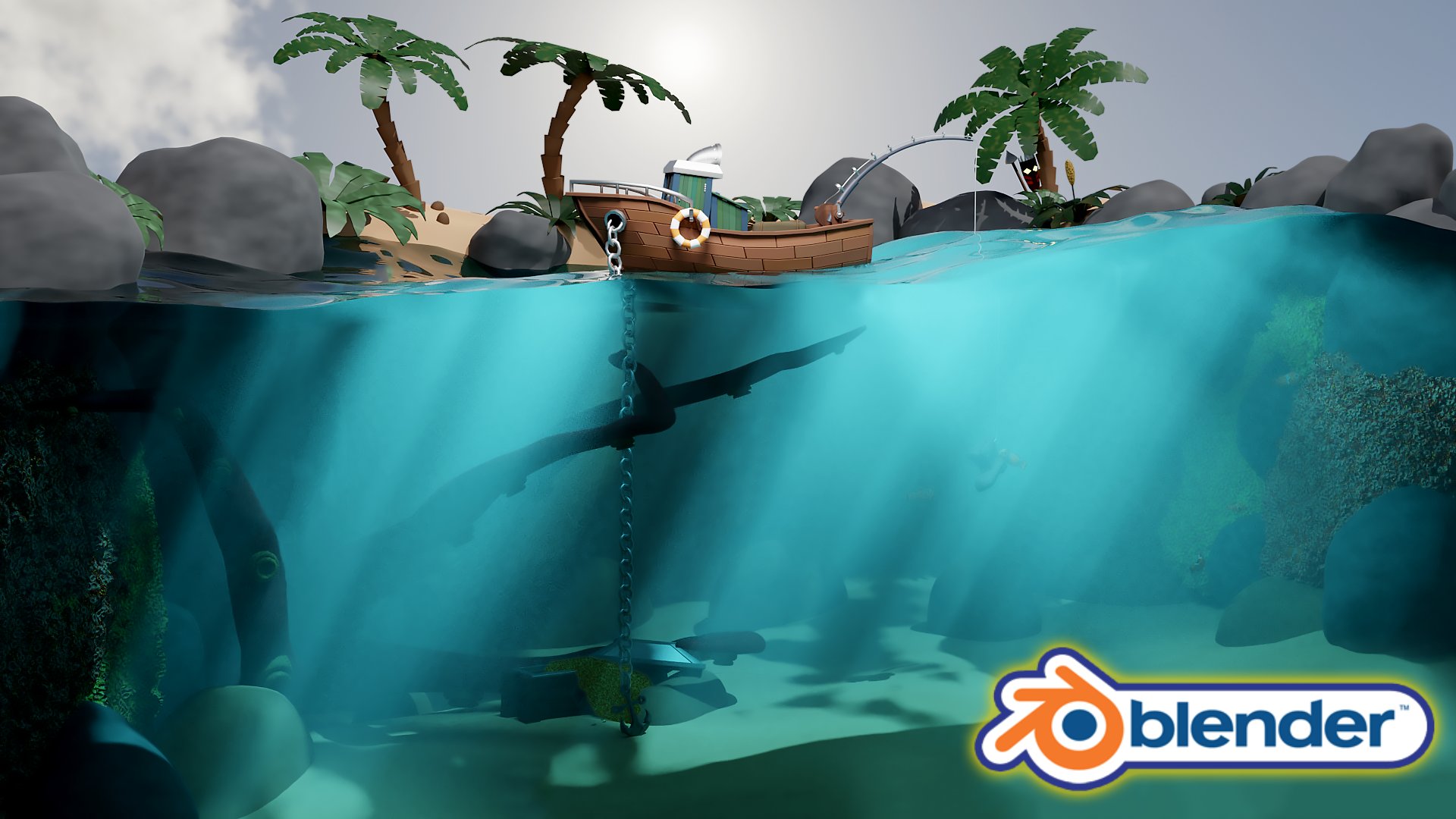 Blender 2.9 Design & Render a Stylized Water Scene 3D