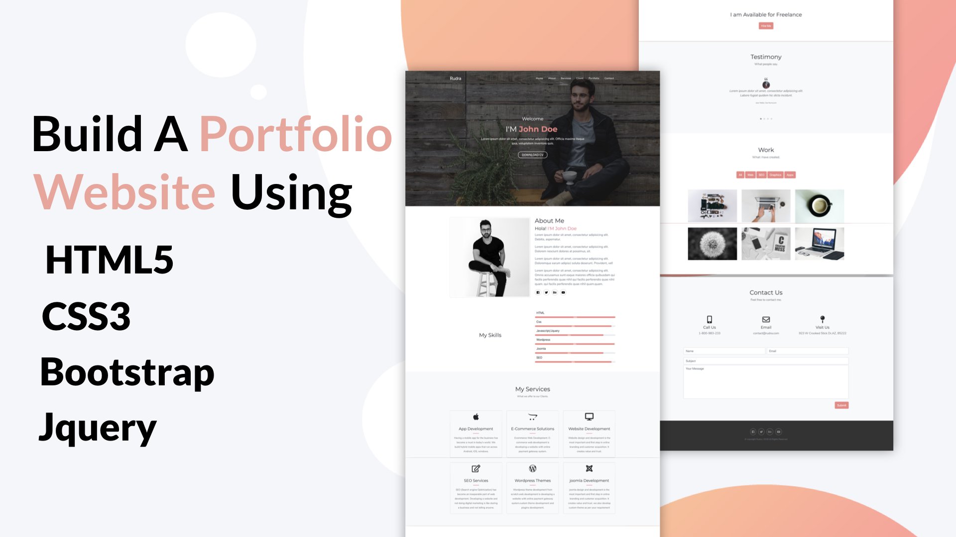 Build a Portfolio Website Using HTML5, CSS3, Bootstrap and
