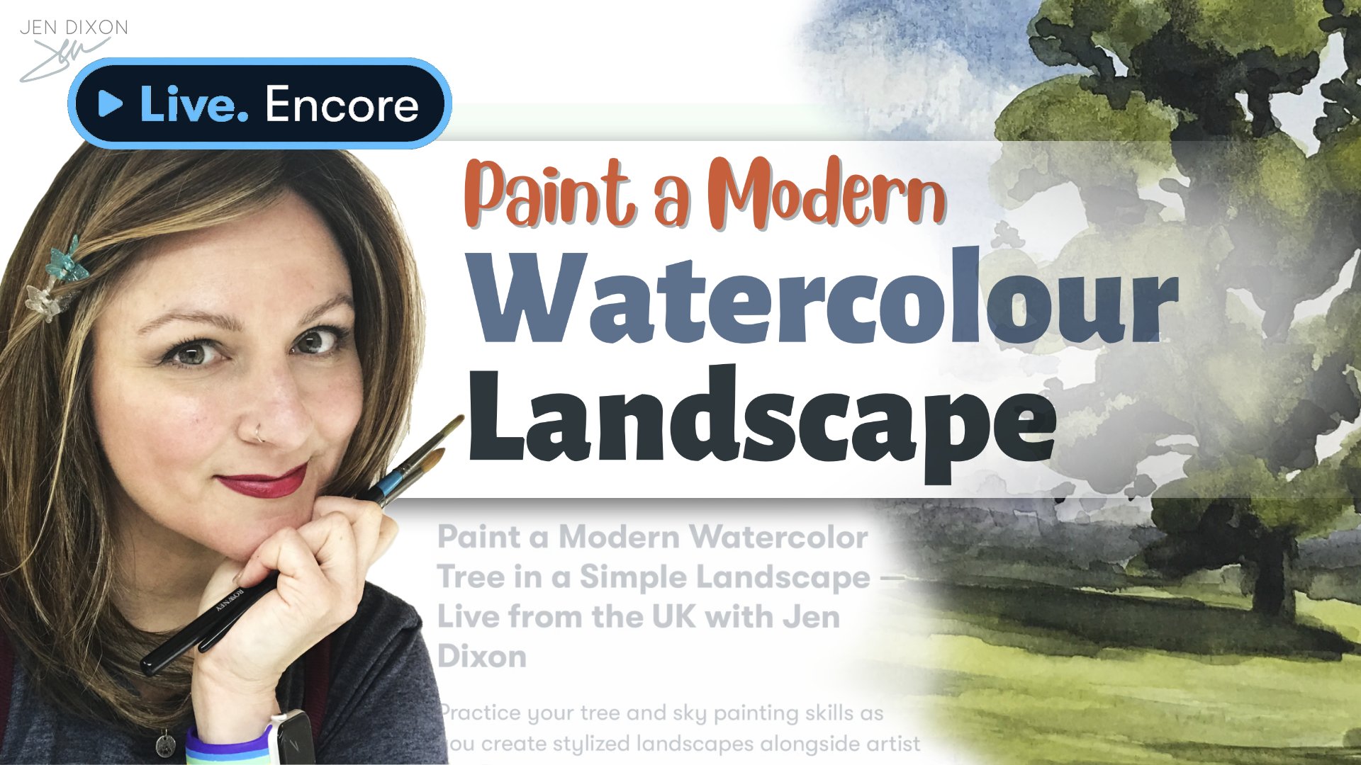 Paint a Modern Watercolor Tree in a Simple Landscape Skillshare Live