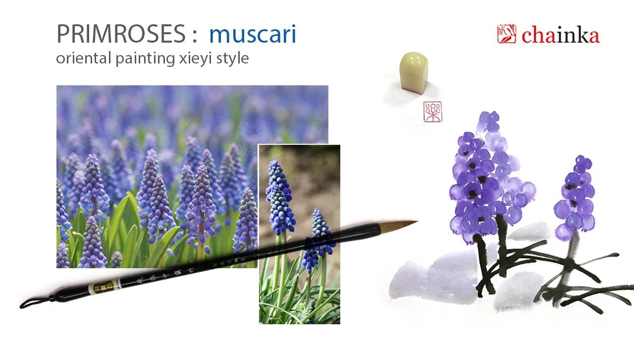 Musсari Flower How to Paint in Chinese style Olga Sumarokova