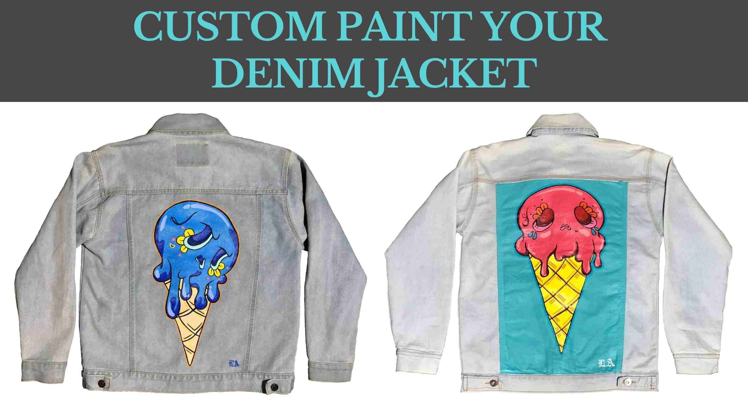 Custom paint your denim jacket with acrylic paint Just for Fun