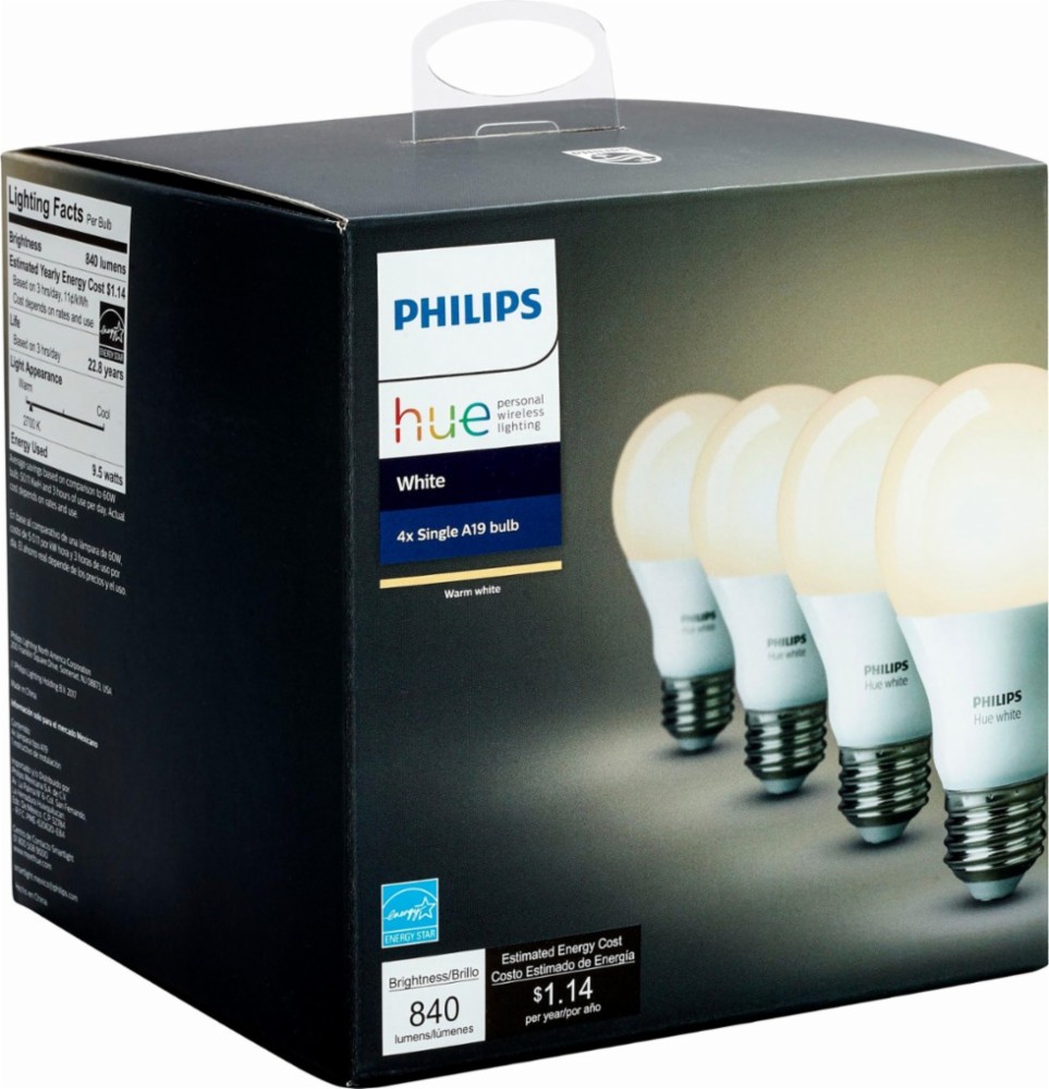 Philips Hue 4 Pack A19 White Bulb 33 96 Walmart In Store Only Ymmv
