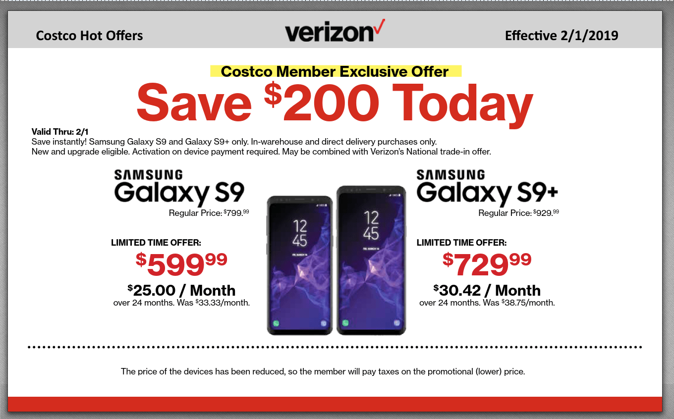 COSTCO New or Existing Verizon Customers 200 Instant discount on