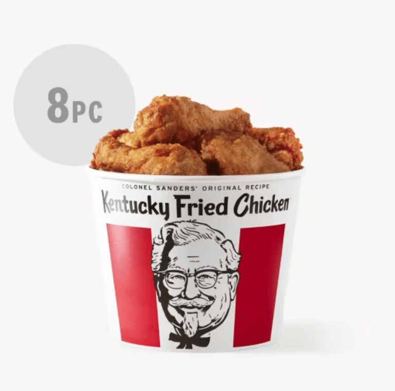Select KFC Restaurants 8Piece Fried Chicken Bucket