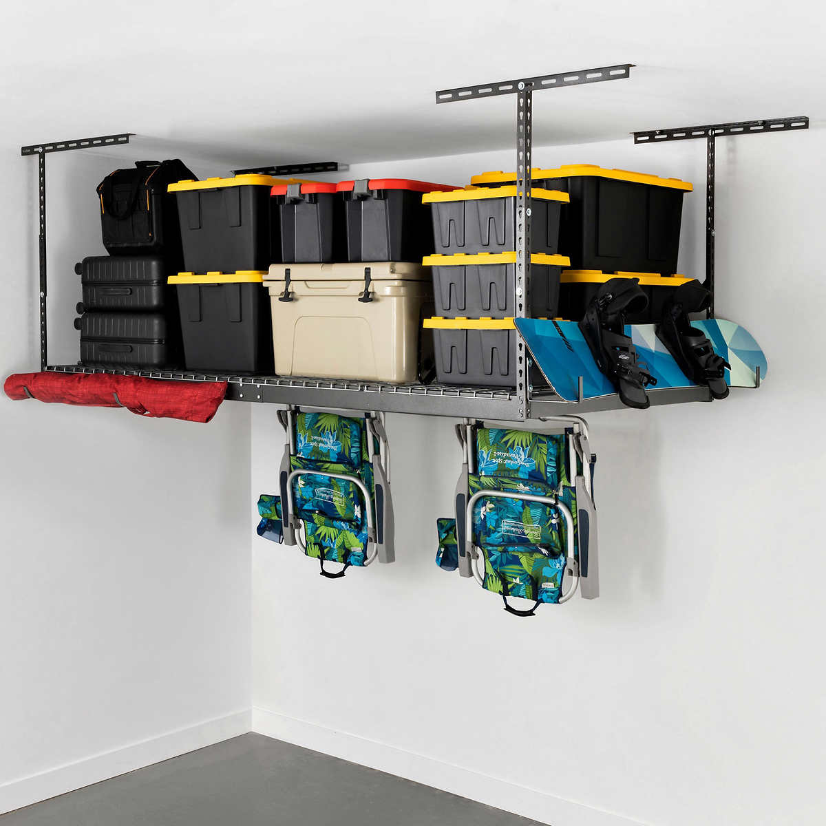 SafeRacks 4 ft. x 8 ft. Overhead Garage Storage Rack and Accessories
