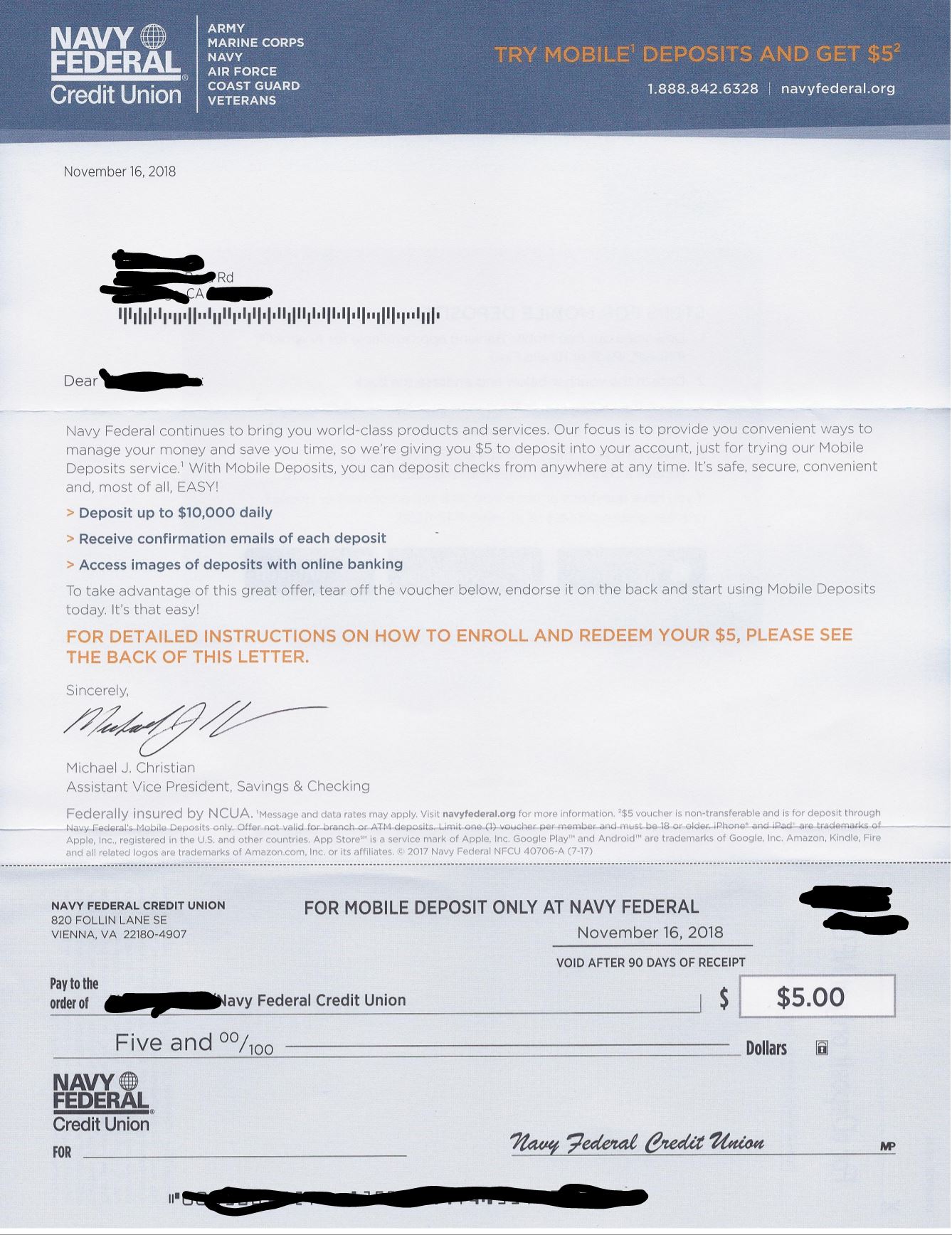 YMMV Navy Federal Credit Union Free 5 to try mobile