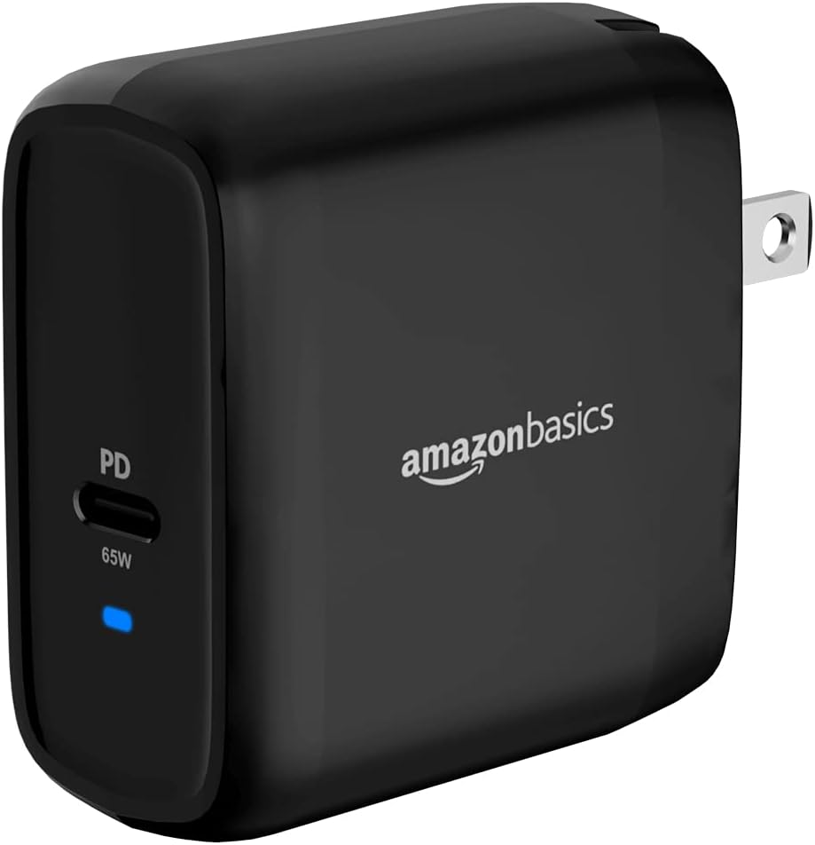 AmazonBasics 65W One-Port GaN USB-C Wall Charger with PD - $11.99