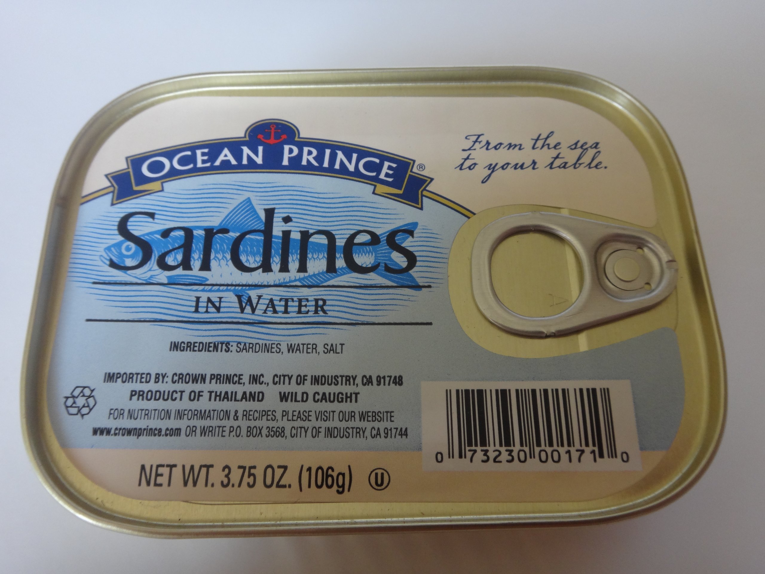 6Pack 3.75Oz Ocean Prince Sardines in Water 4.93 + Free Shipping w