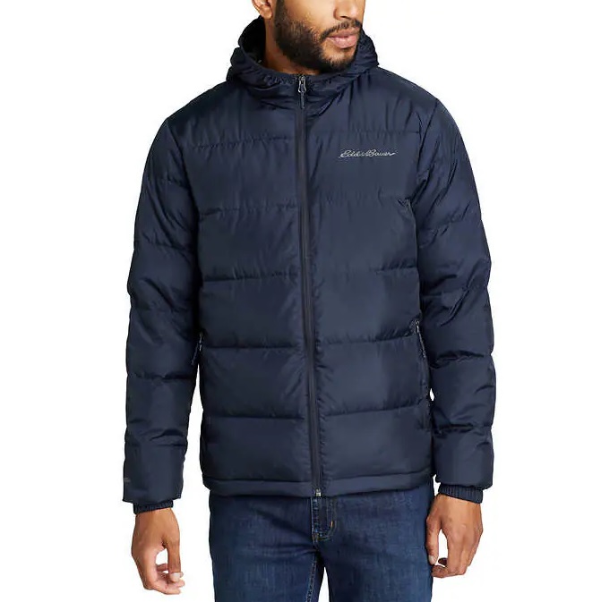 Costco Members Men's Eddie Bauer Hooded Down Jacket (Blue, Black or Gray)
