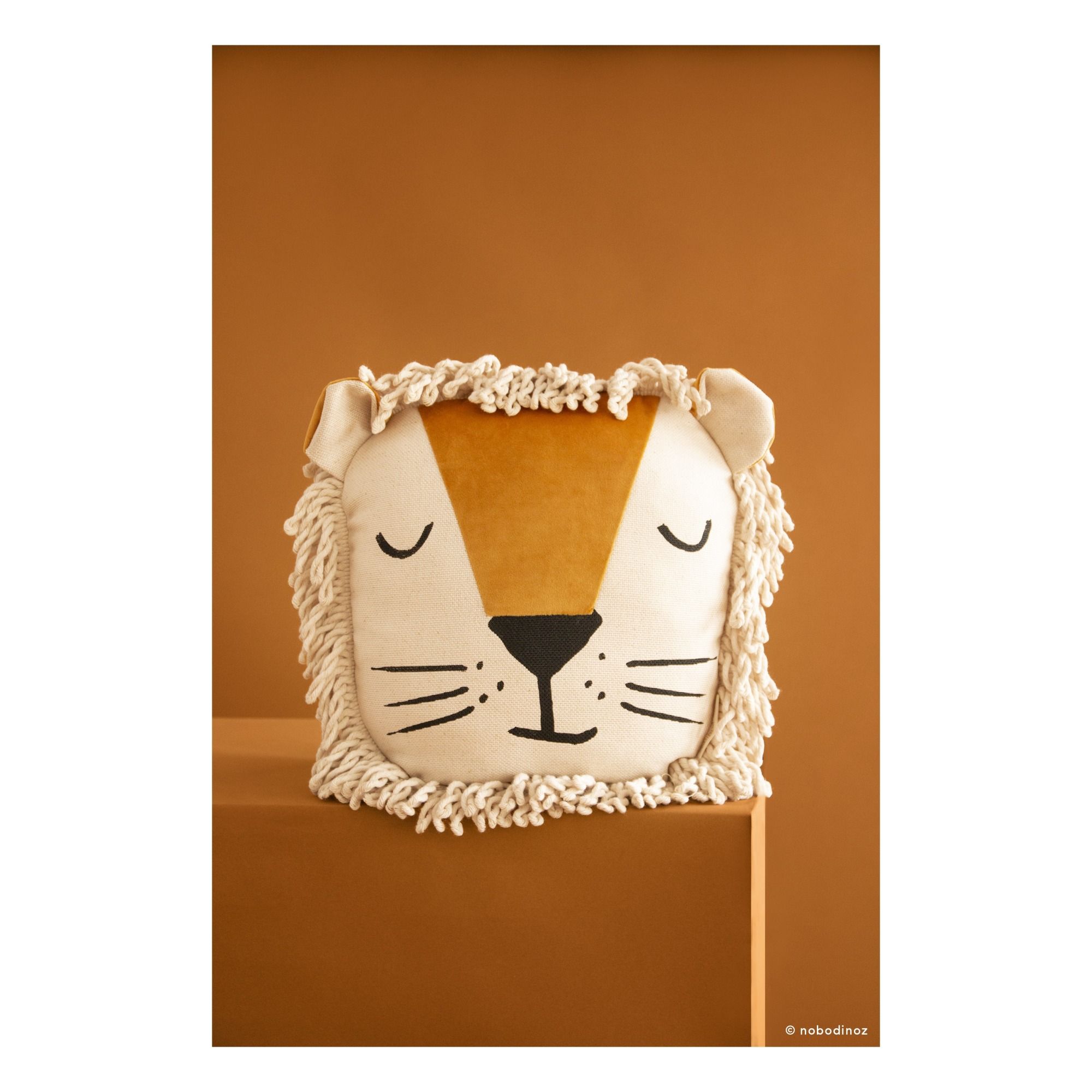 Lion Cushion Mustard Nobodinoz Design Baby , Children