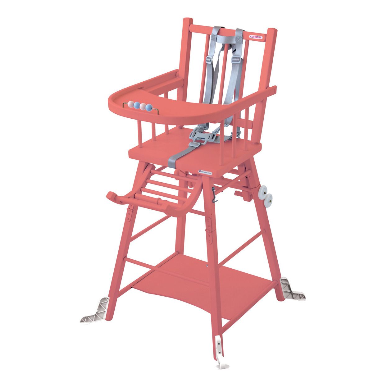 Chaise haute transformable Marcel Laqué Rose Combelle Design