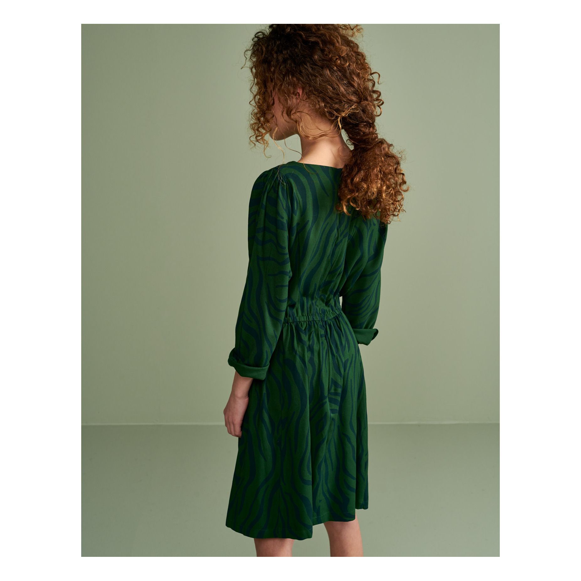 Robe Zébrée Illusie Vert Bellerose Mode Adolescent , Enfant