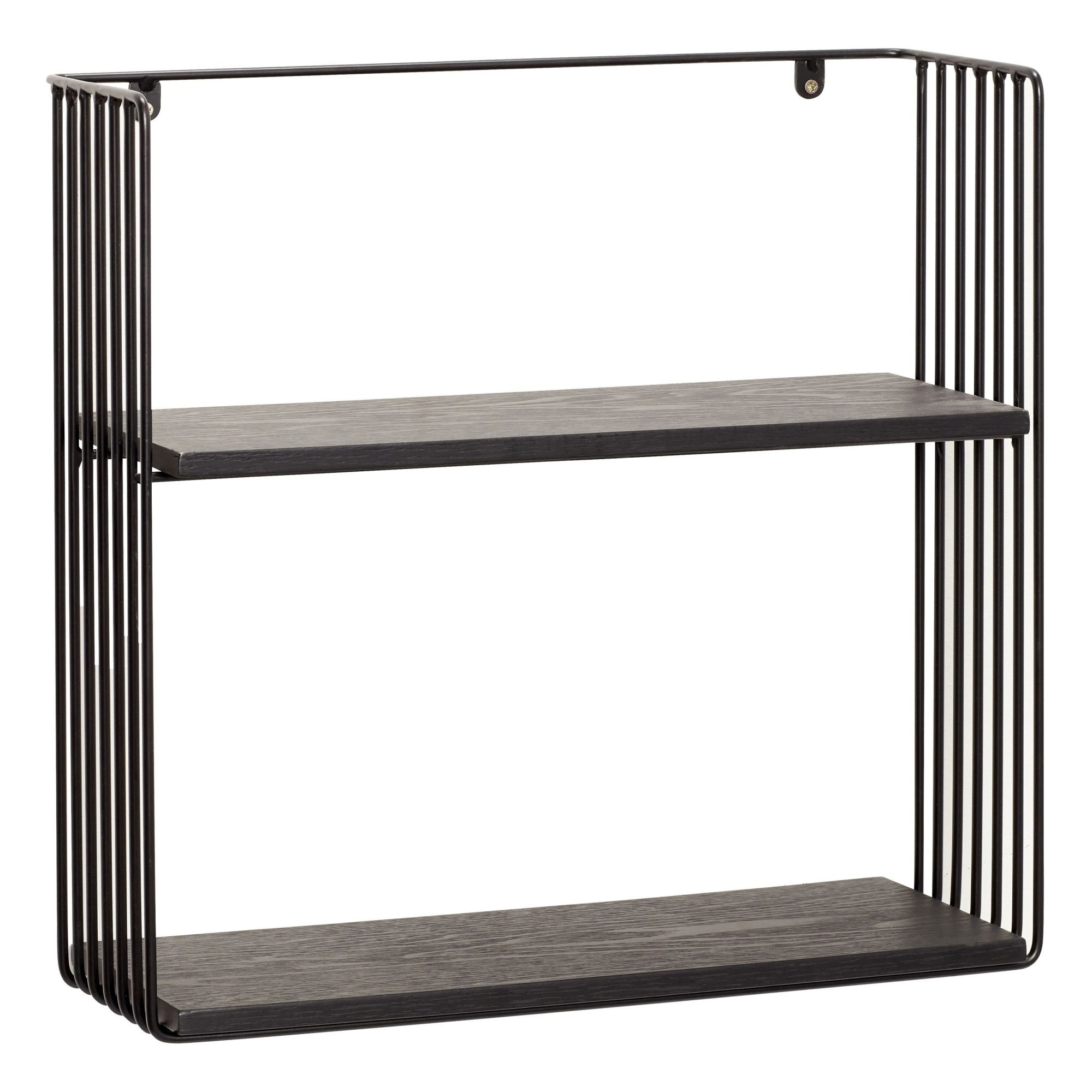 Metal Wall Shelf Black Hübsch Design Adult