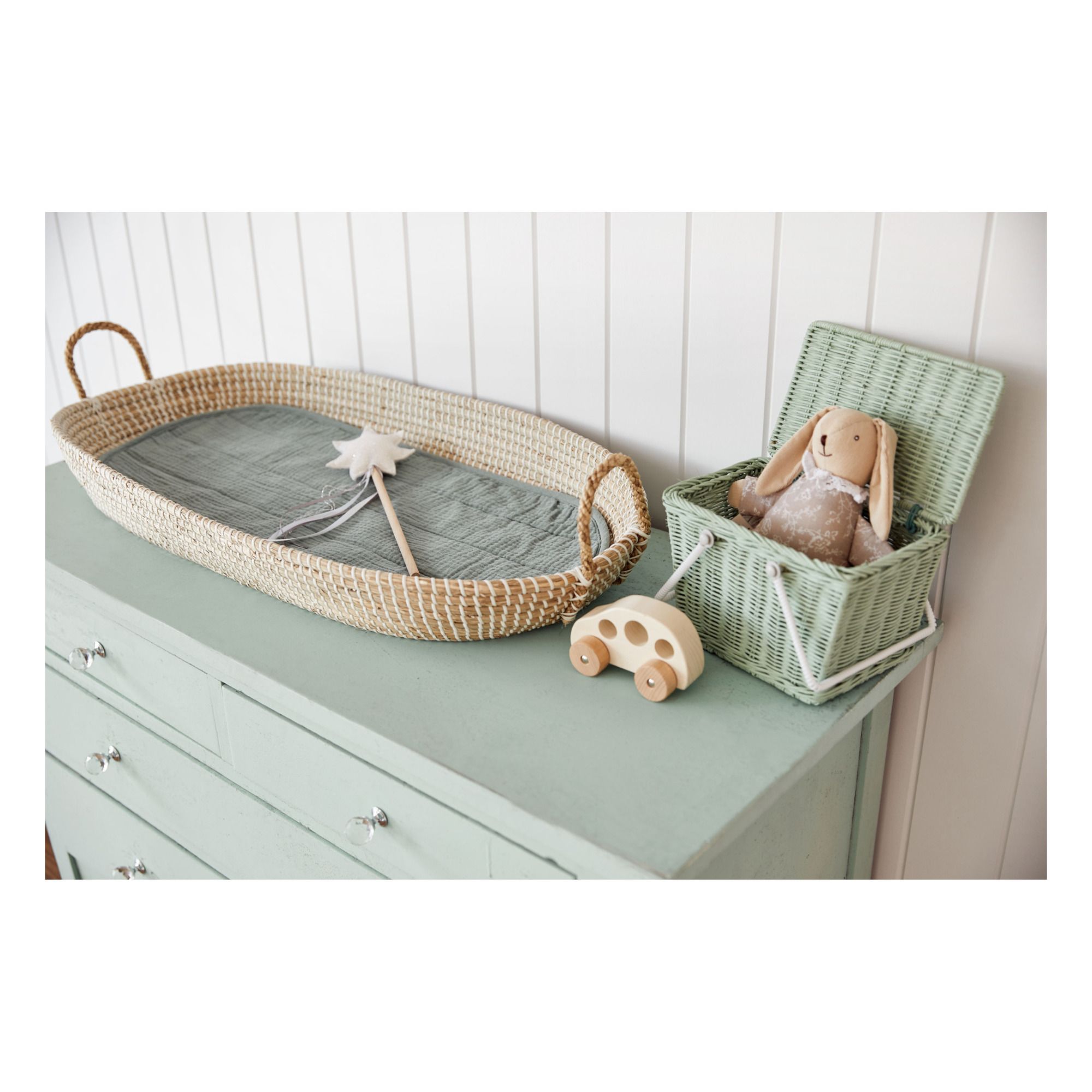 Reva Changing Basket Natural Olli Ella Design Baby