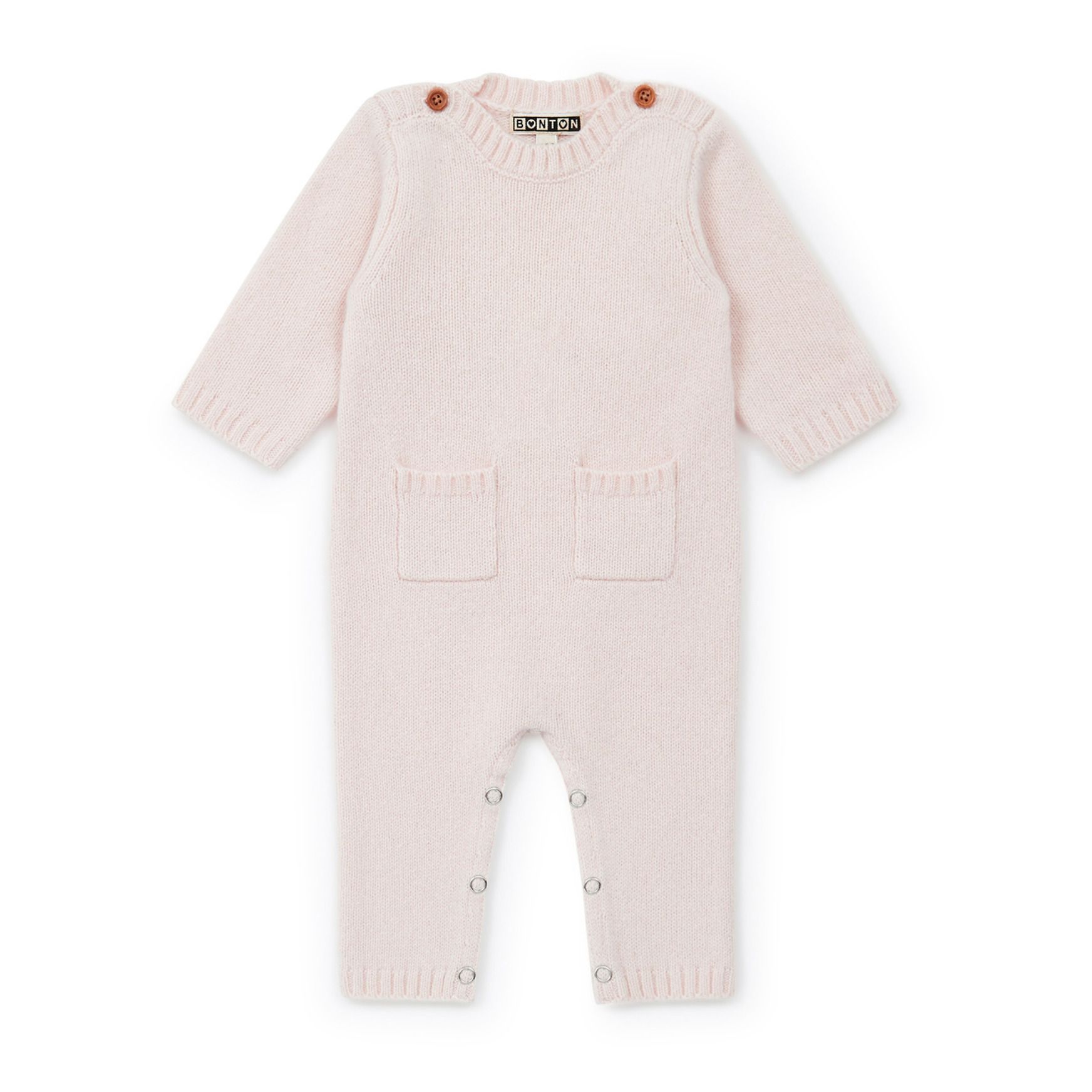 Merino Wool Jumpsuit Pale pink Bonton Fashion Baby Smallable