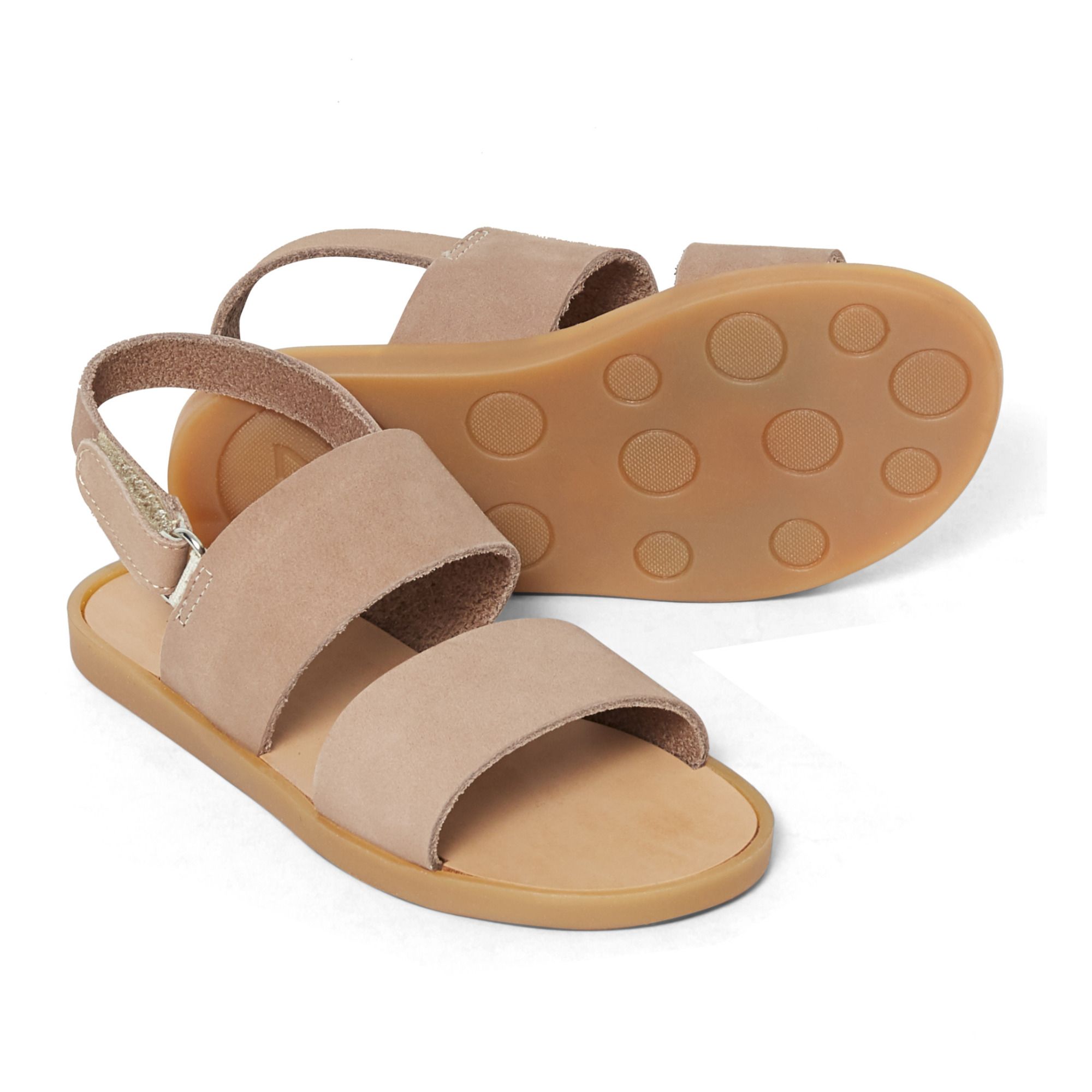 Double Strap Velcro Sandals Beige Babywalker Shoes Baby, Children