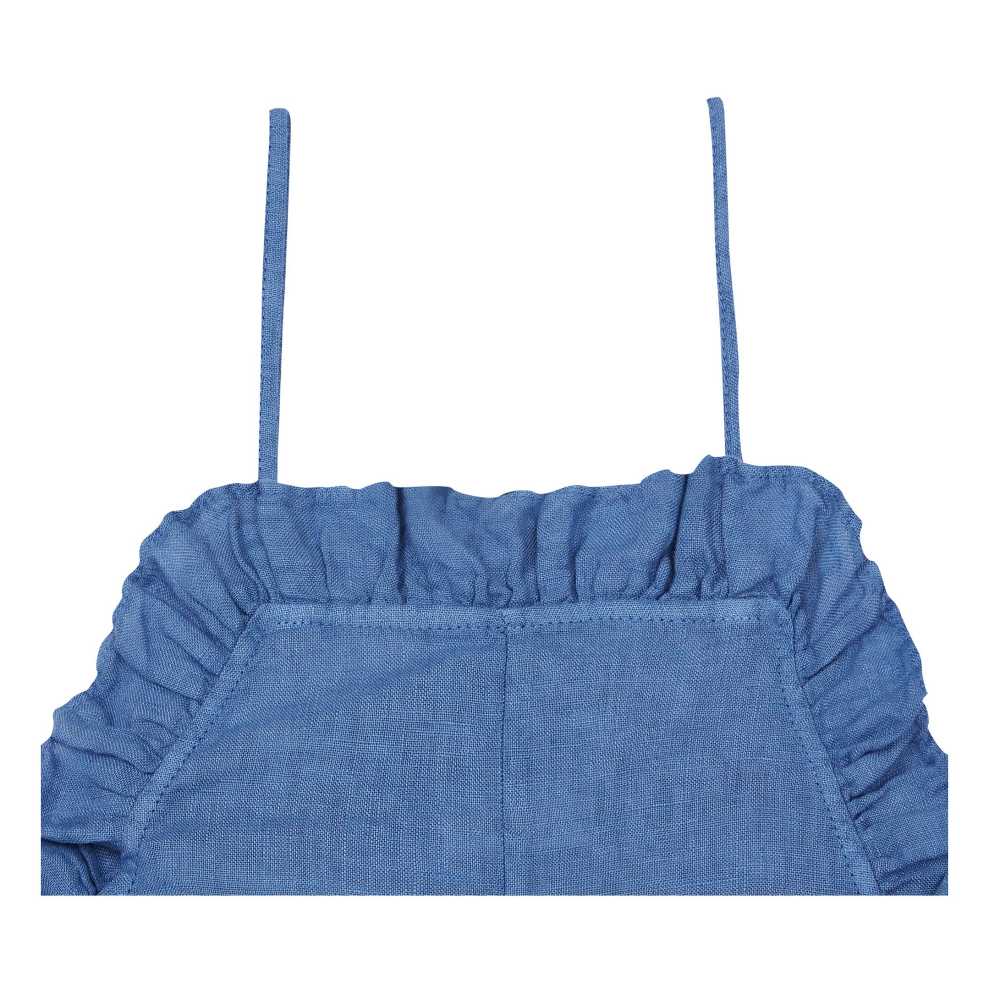 Linen Overalls Blue Babe & Tess Fashion Children Smallable