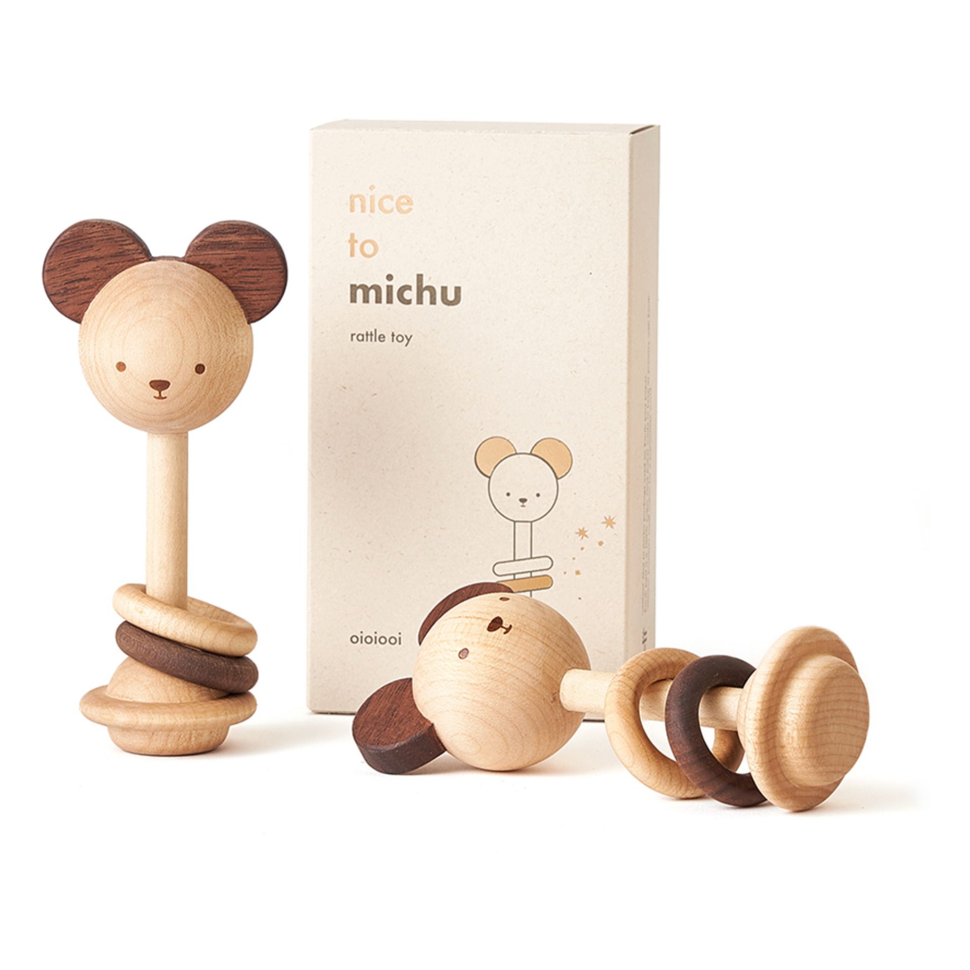 Wooden Rattle OIOIOOI Toys and Hobbies Baby