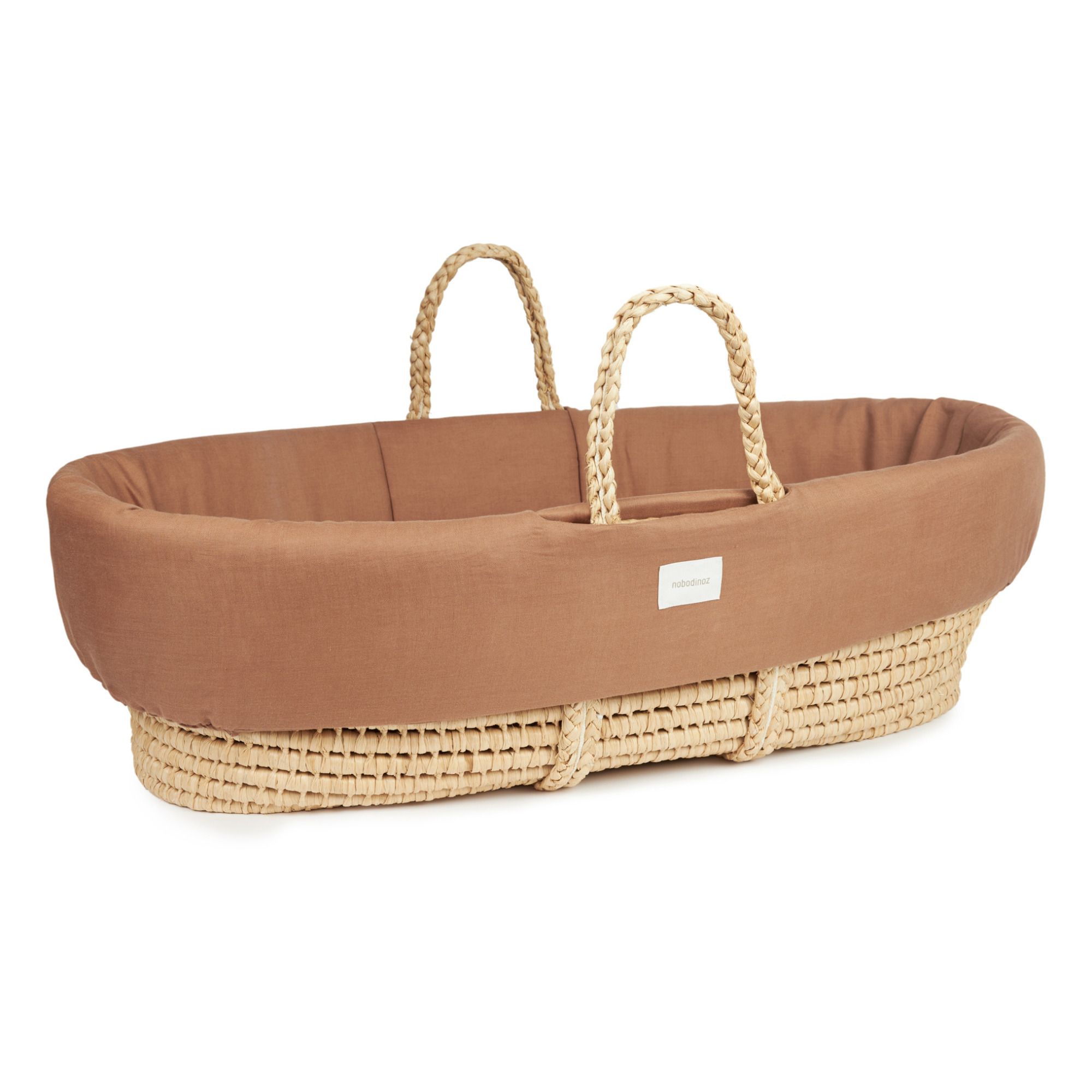 Nobodinoz Quilted Cloth for Moses Basket French Linen Hazel