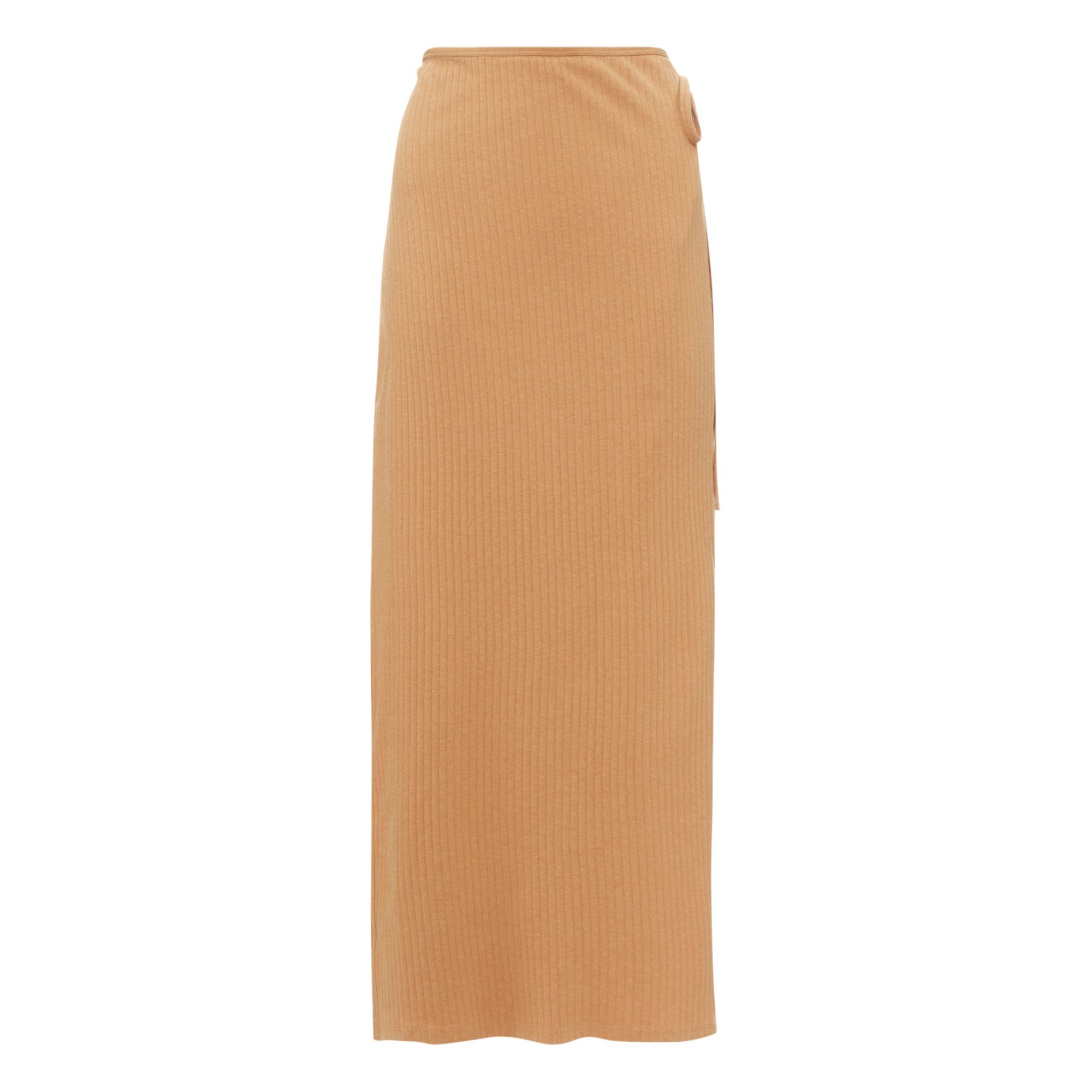 Baserange Brig Organic Cotton Ribbed Wrap Skirt Beige Smallable