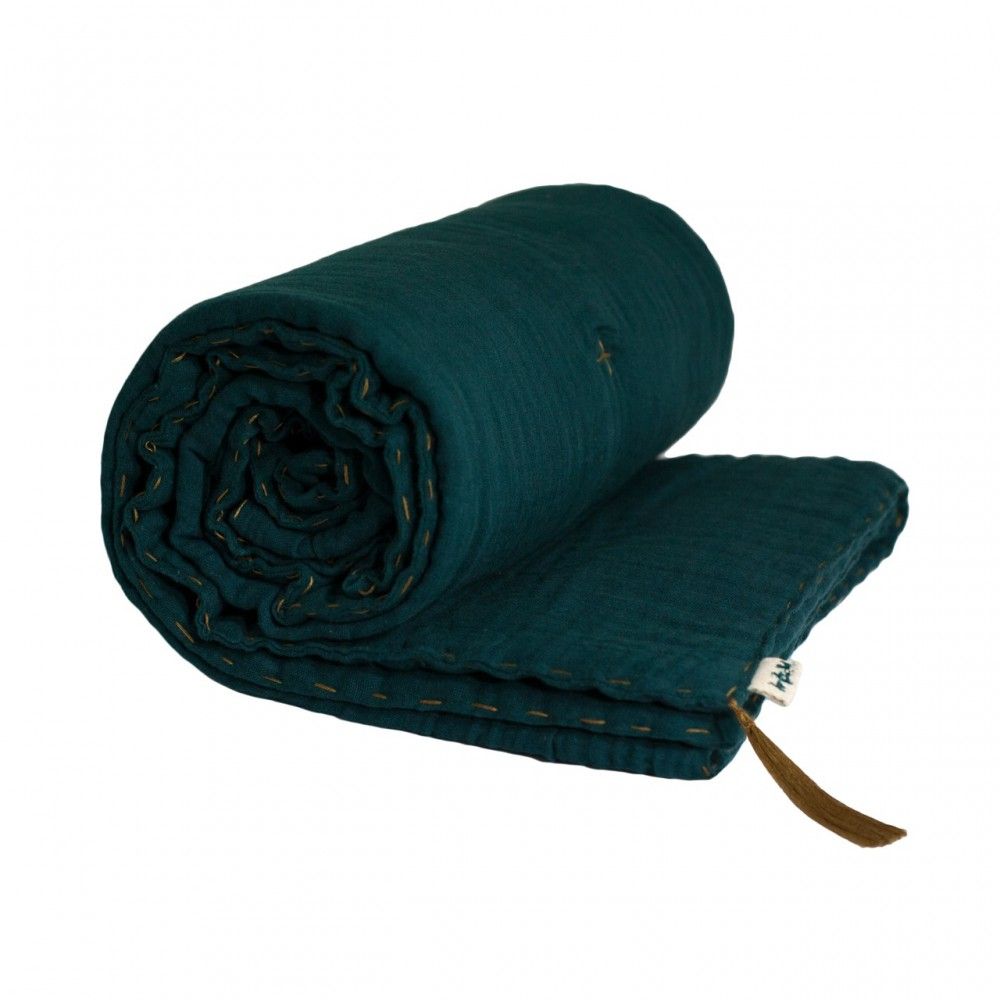 Quilted Blanket Teal Blue S022 Numero 74 Design Adult Smallable